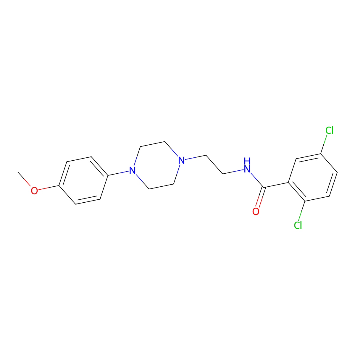 2,5-dichloro-N-{2-[4-(4-methoxyphenyl)piperazin-1-yl]ethyl}benzamide molecular structure, CAS 1049438-62-1
