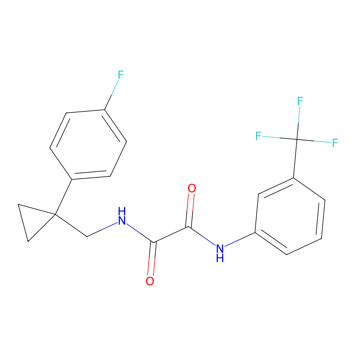 N1-((1-(4-fluorophenyl)cyclopropyl)methyl)-N2-(3-(trifluoromethyl)phenyl)oxalamide molecular structure, CAS 1049438-64-3