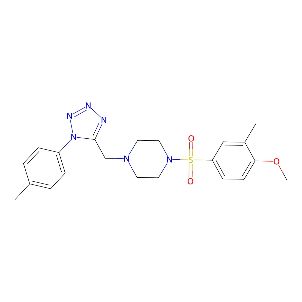 1-(4-methoxy-3-methylbenzenesulfonyl)-4-{[1-(4-methylphenyl)-1H-1,2,3,4-tetrazol-5-yl]methyl}piperazine molecular structure, CAS 1049438-65-4