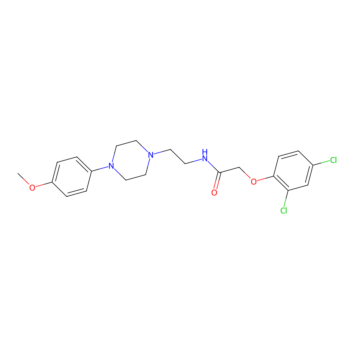 2-(2,4-dichlorophenoxy)-N-(2-(4-(4-methoxyphenyl)piperazin-1-yl)ethyl)acetamide molecular structure, CAS 1049439-35-1