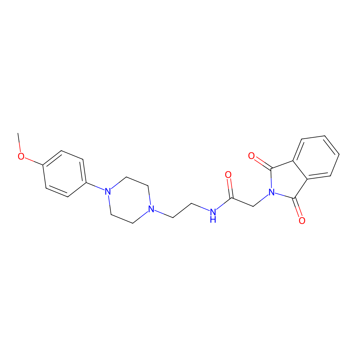 2-(1,3-dioxoisoindolin-2-yl)-N-(2-(4-(4-methoxyphenyl)piperazin-1-yl)ethyl)acetamide molecular structure, CAS 1049439-71-5