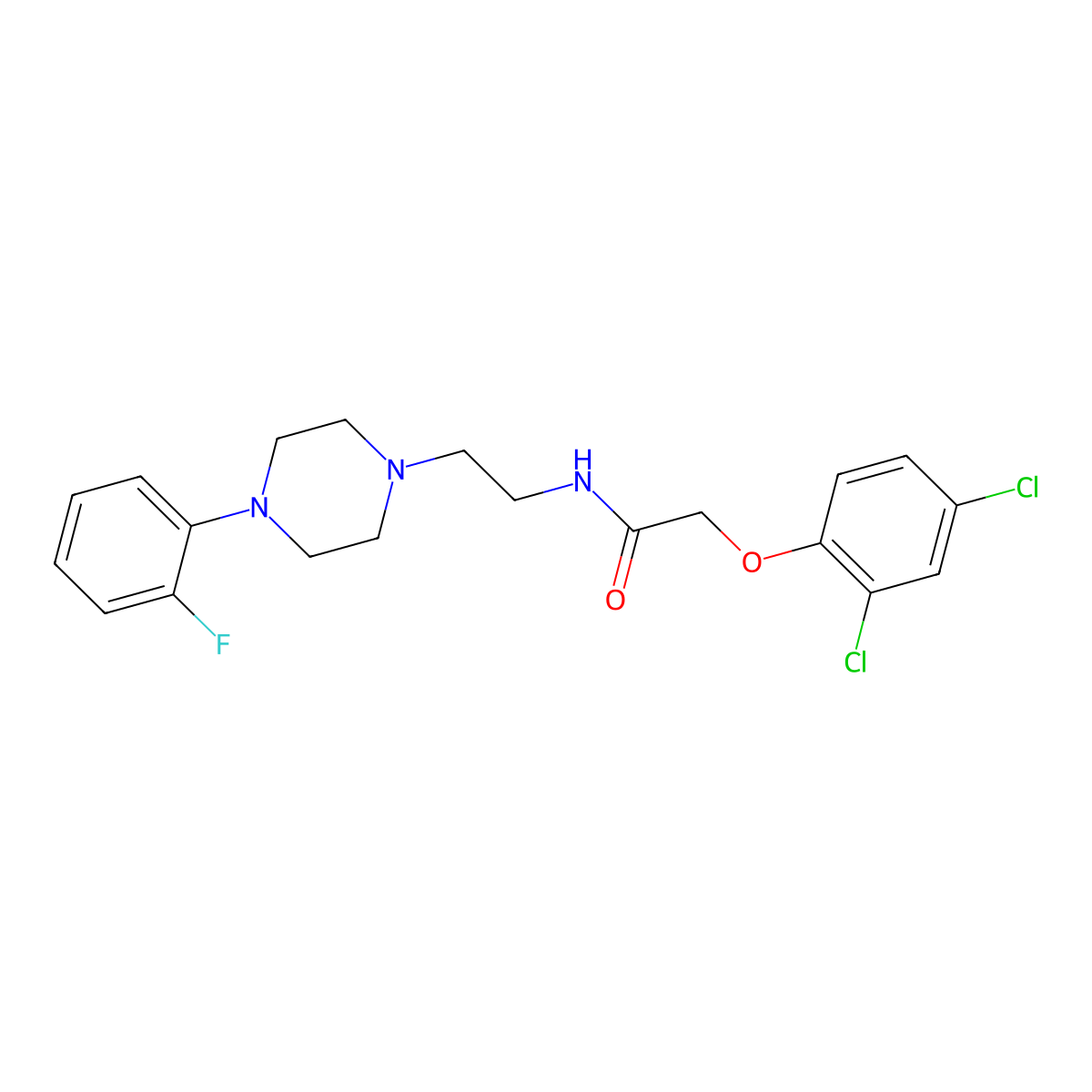 2-(2,4-dichlorophenoxy)-N-{2-[4-(2-fluorophenyl)piperazin-1-yl]ethyl}acetamide molecular structure, CAS 1049439-99-7