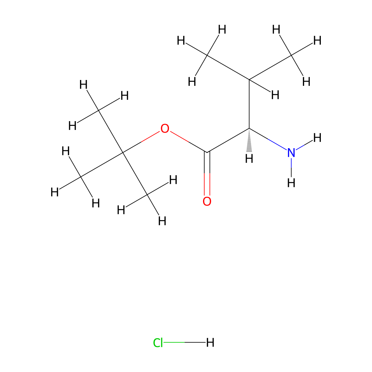 H-D-Val-OtBu hydrochloride molecular structure, CAS 104944-18-5