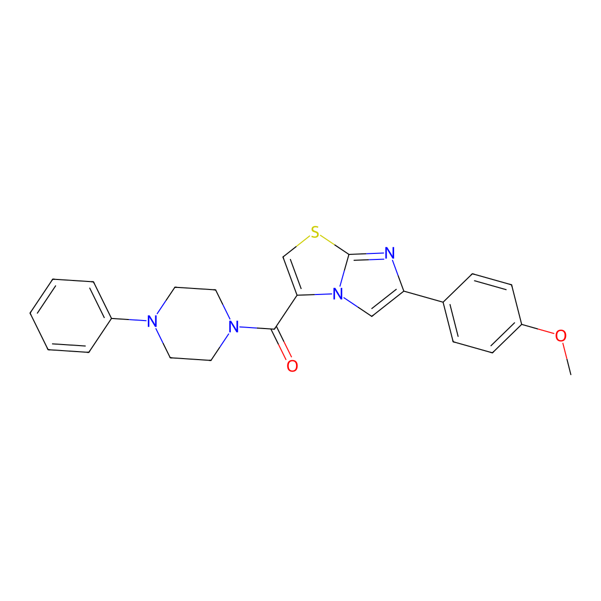 (6-(4-Methoxyphenyl)imidazo[2,1-b]thiazol-3-yl)(4-phenylpiperazin-1-yl)methanone molecular structure, CAS 1049440-08-5