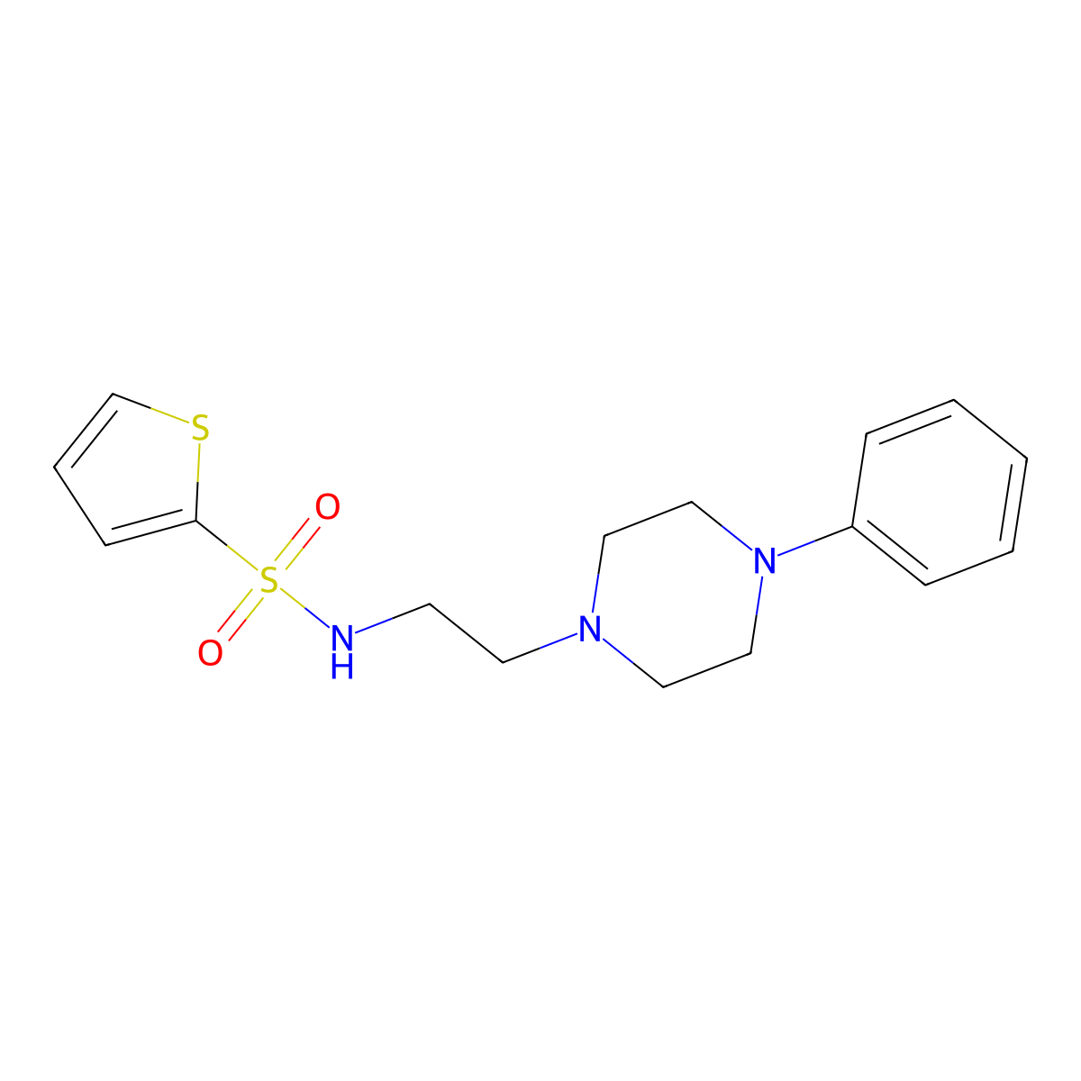 N-[2-(4-phenylpiperazin-1-yl)ethyl]thiophene-2-sulfonamide molecular structure, CAS 1049440-52-9