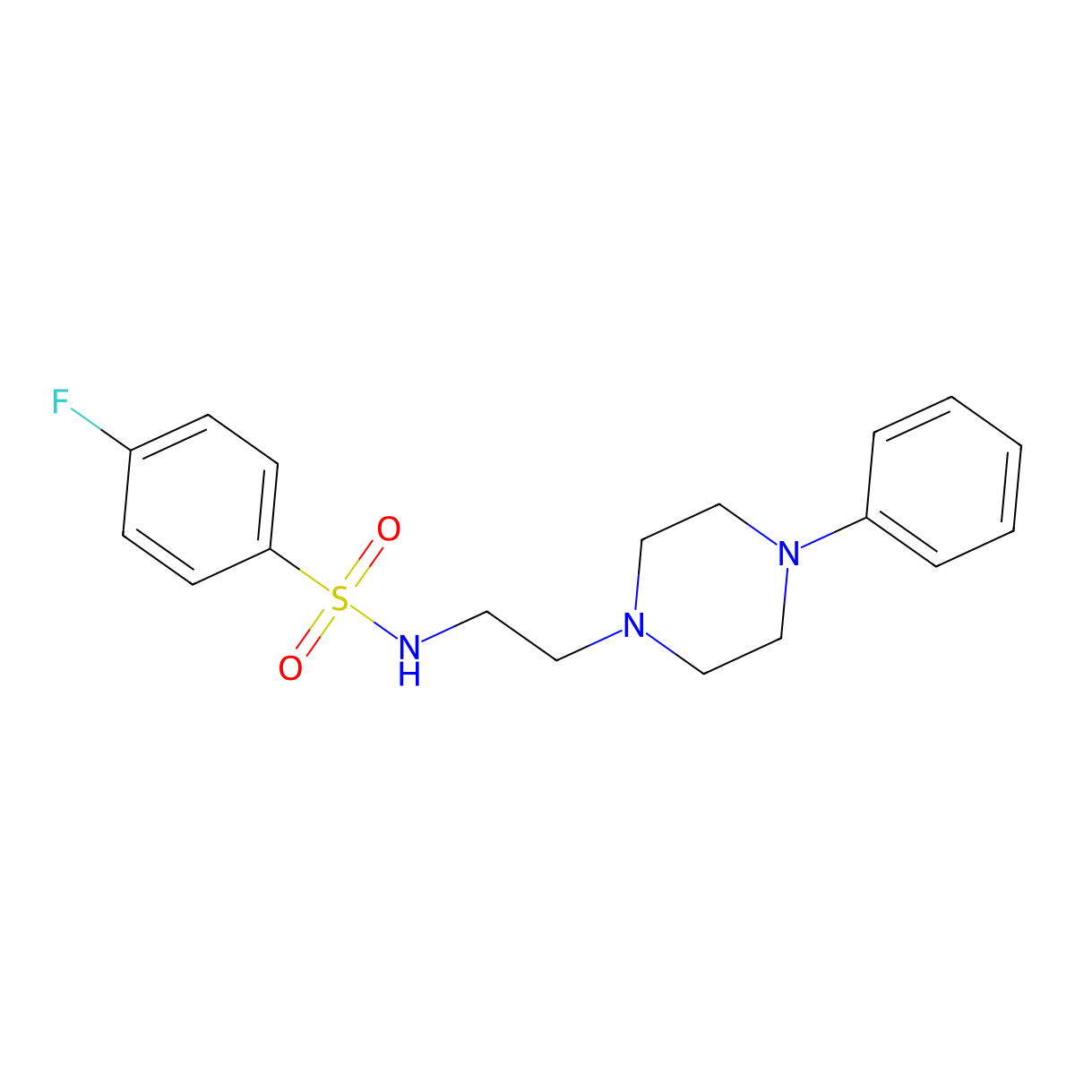 4-fluoro-N-(2-(4-phenylpiperazin-1-yl)ethyl)benzenesulfonamide molecular structure, CAS 1049440-73-4