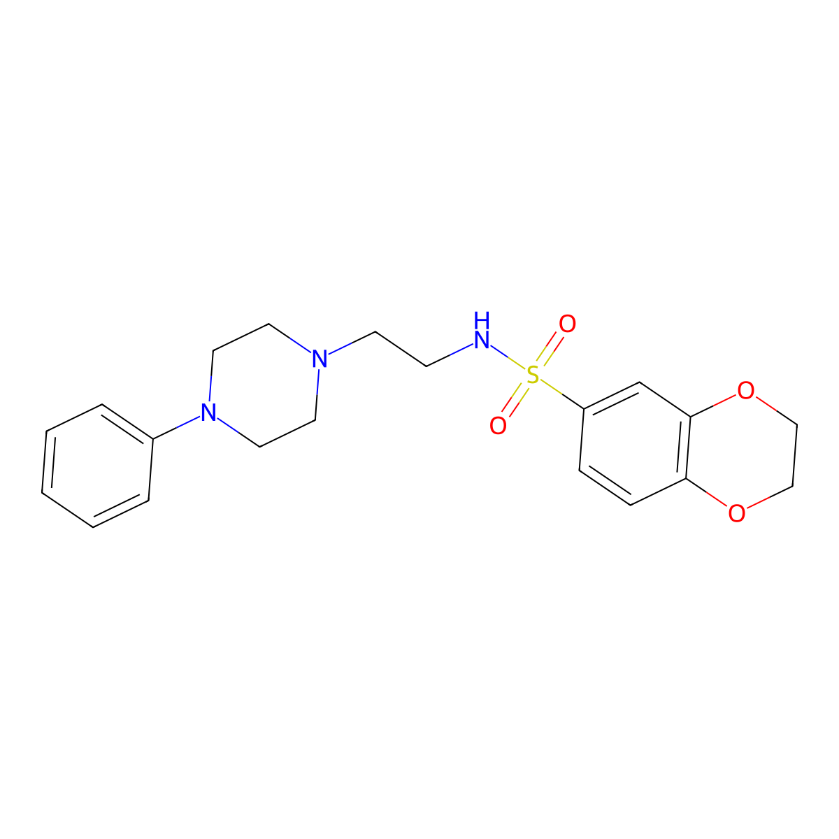 N-(2-(4-phenylpiperazin-1-yl)ethyl)-2,3-dihydrobenzo[b][1,4]dioxine-6-sulfonamide molecular structure, CAS 1049441-06-6