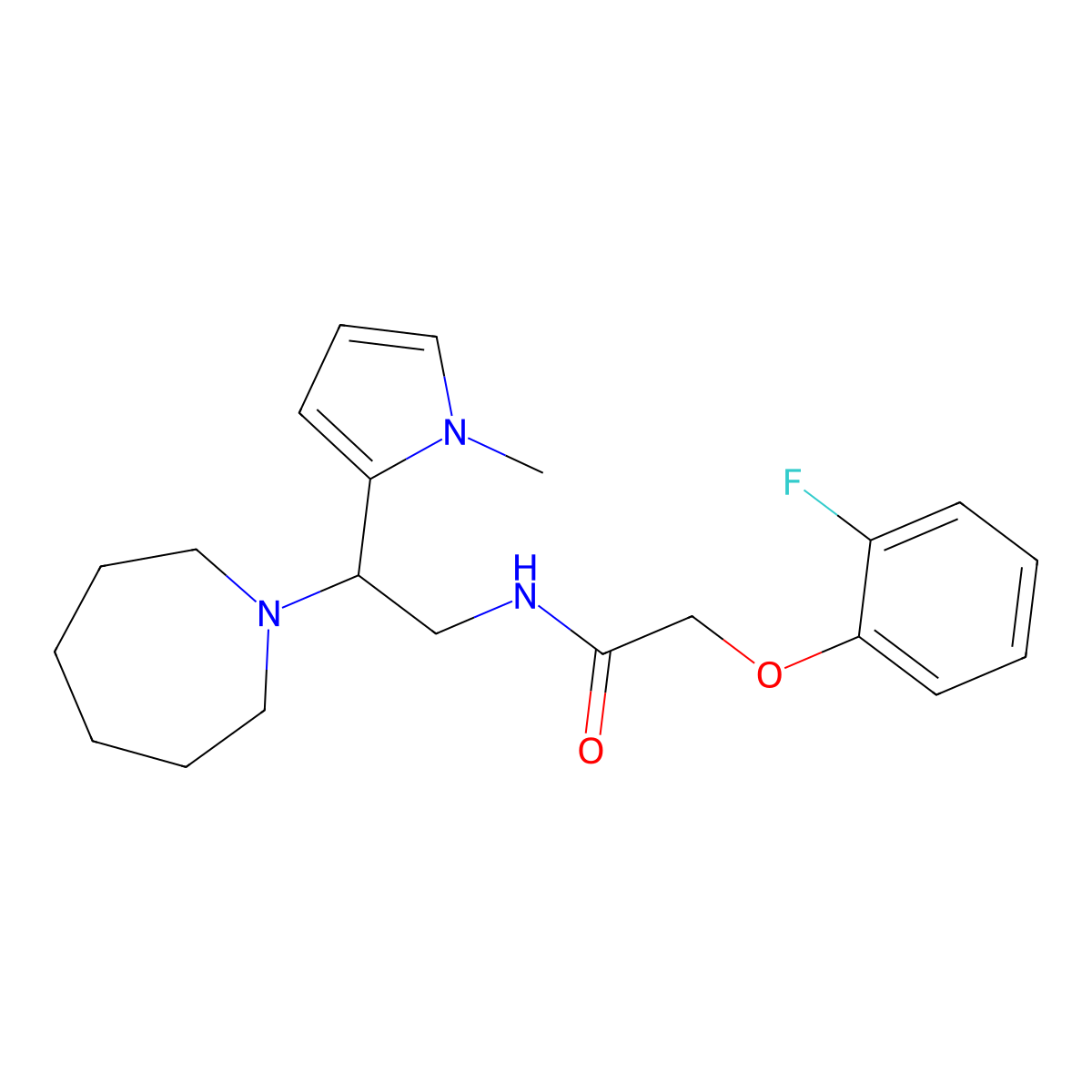 N-(2-(azepan-1-yl)-2-(1-methyl-1H-pyrrol-2-yl)ethyl)-2-(2-fluorophenoxy)acetamide molecular structure, CAS 1049441-31-7