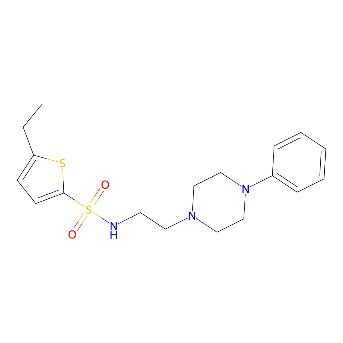 5-ethyl-N-(2-(4-phenylpiperazin-1-yl)ethyl)thiophene-2-sulfonamide molecular structure, CAS 1049441-33-9