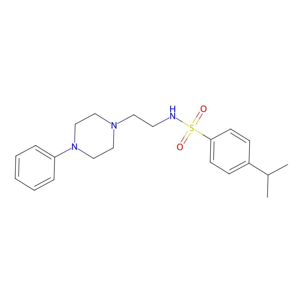 4-isopropyl-N-(2-(4-phenylpiperazin-1-yl)ethyl)benzenesulfonamide molecular structure, CAS 1049441-61-3