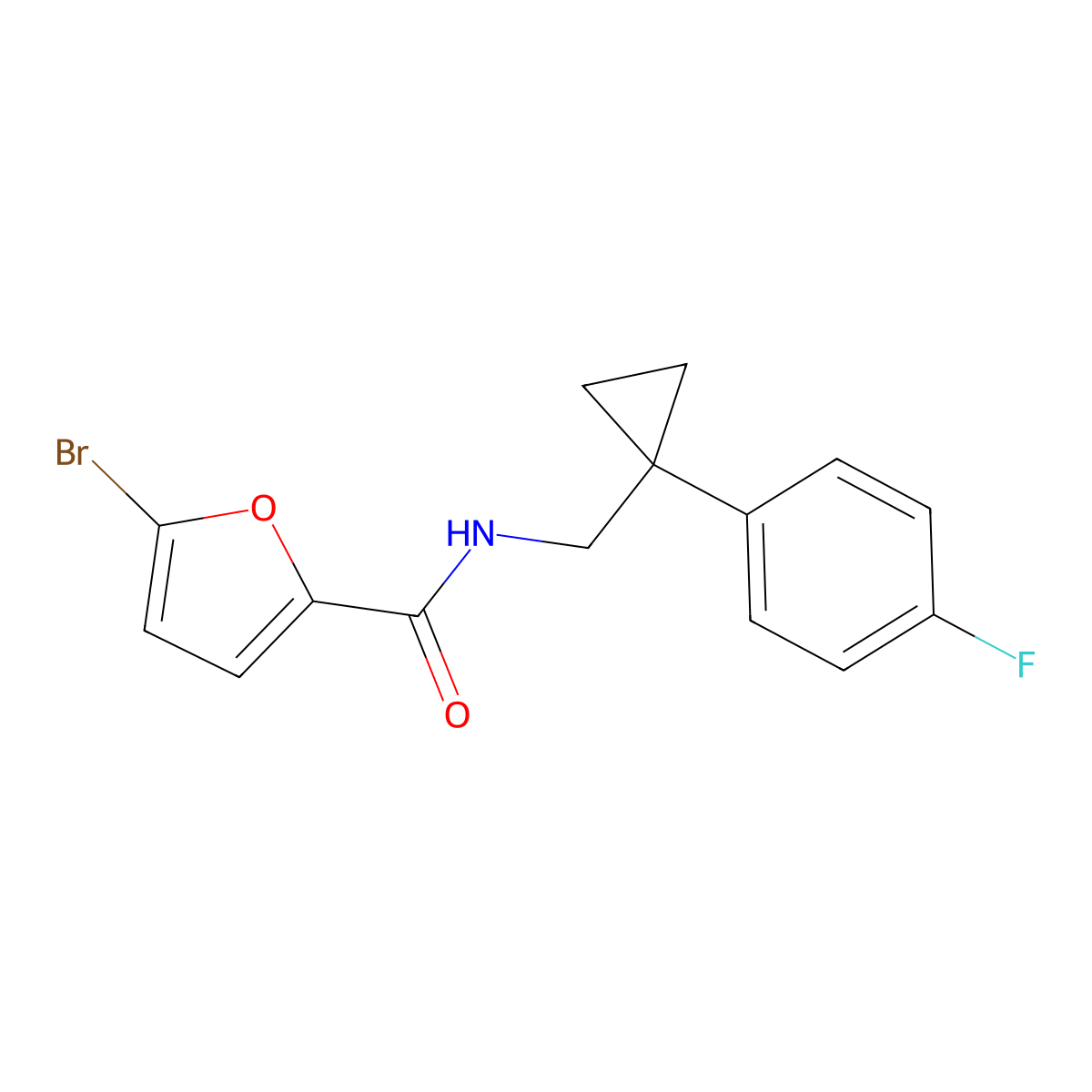 5-bromo-N-{[1-(4-fluorophenyl)cyclopropyl]methyl}furan-2-carboxamide molecular structure, CAS 1049441-72-6