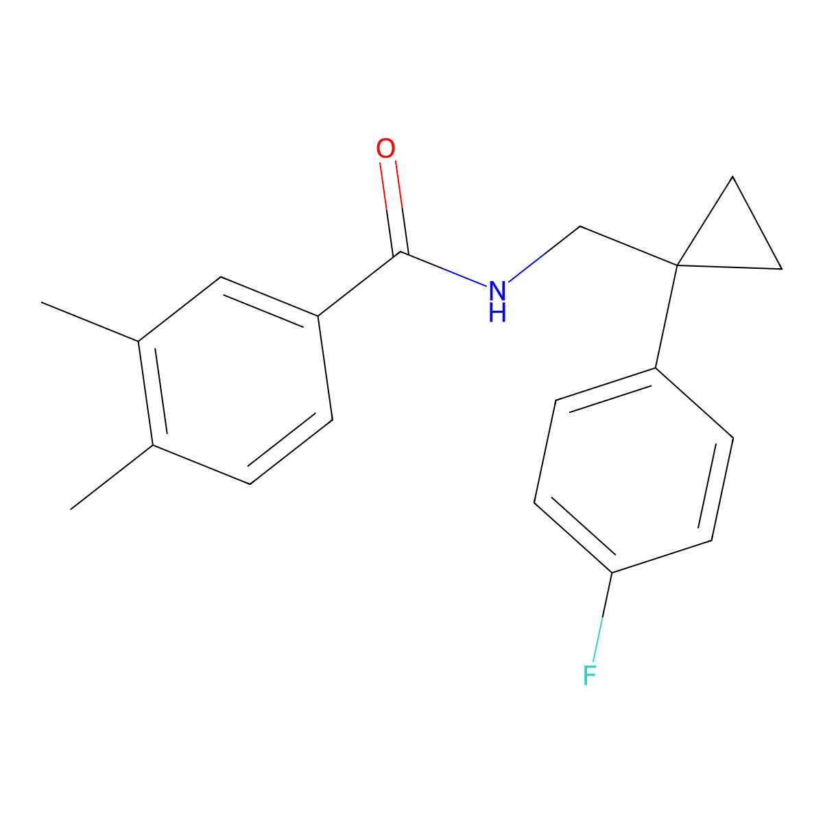 N-{[1-(4-fluorophenyl)cyclopropyl]methyl}-3,4-dimethylbenzamide molecular structure, CAS 1049441-88-4
