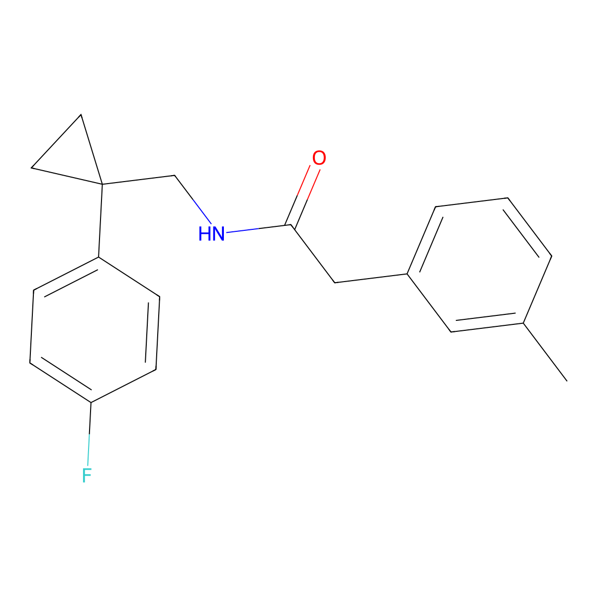 N-((1-(4-fluorophenyl)cyclopropyl)methyl)-2-(m-tolyl)acetamide molecular structure, CAS 1049441-96-4