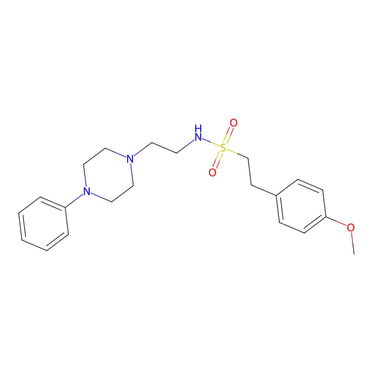 2-(4-methoxyphenyl)-N-(2-(4-phenylpiperazin-1-yl)ethyl)ethanesulfonamide molecular structure, CAS 1049442-40-1