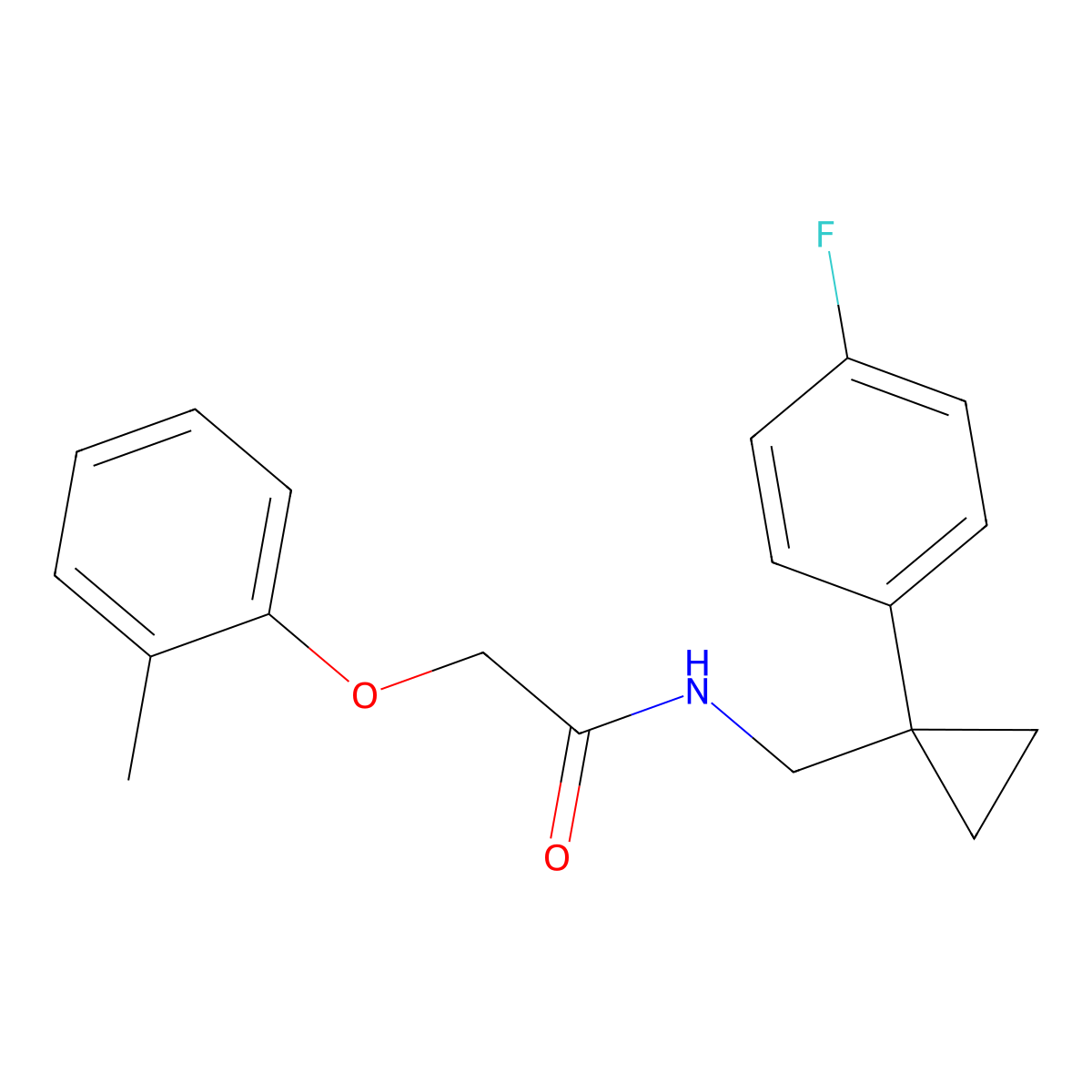 N-((1-(4-fluorophenyl)cyclopropyl)methyl)-2-(o-tolyloxy)acetamide molecular structure, CAS 1049442-68-3