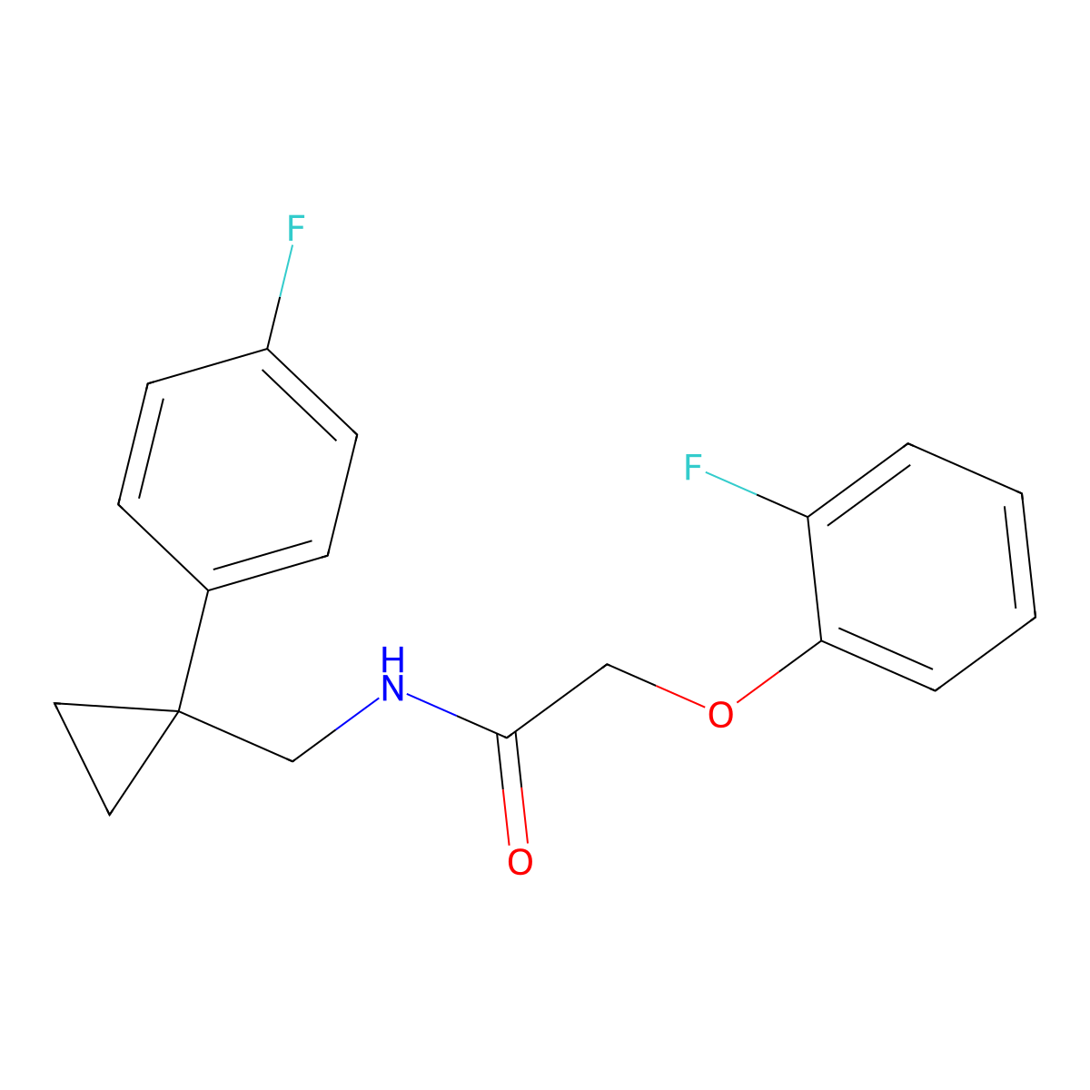 2-(2-fluorophenoxy)-N-((1-(4-fluorophenyl)cyclopropyl)methyl)acetamide molecular structure, CAS 1049442-76-3
