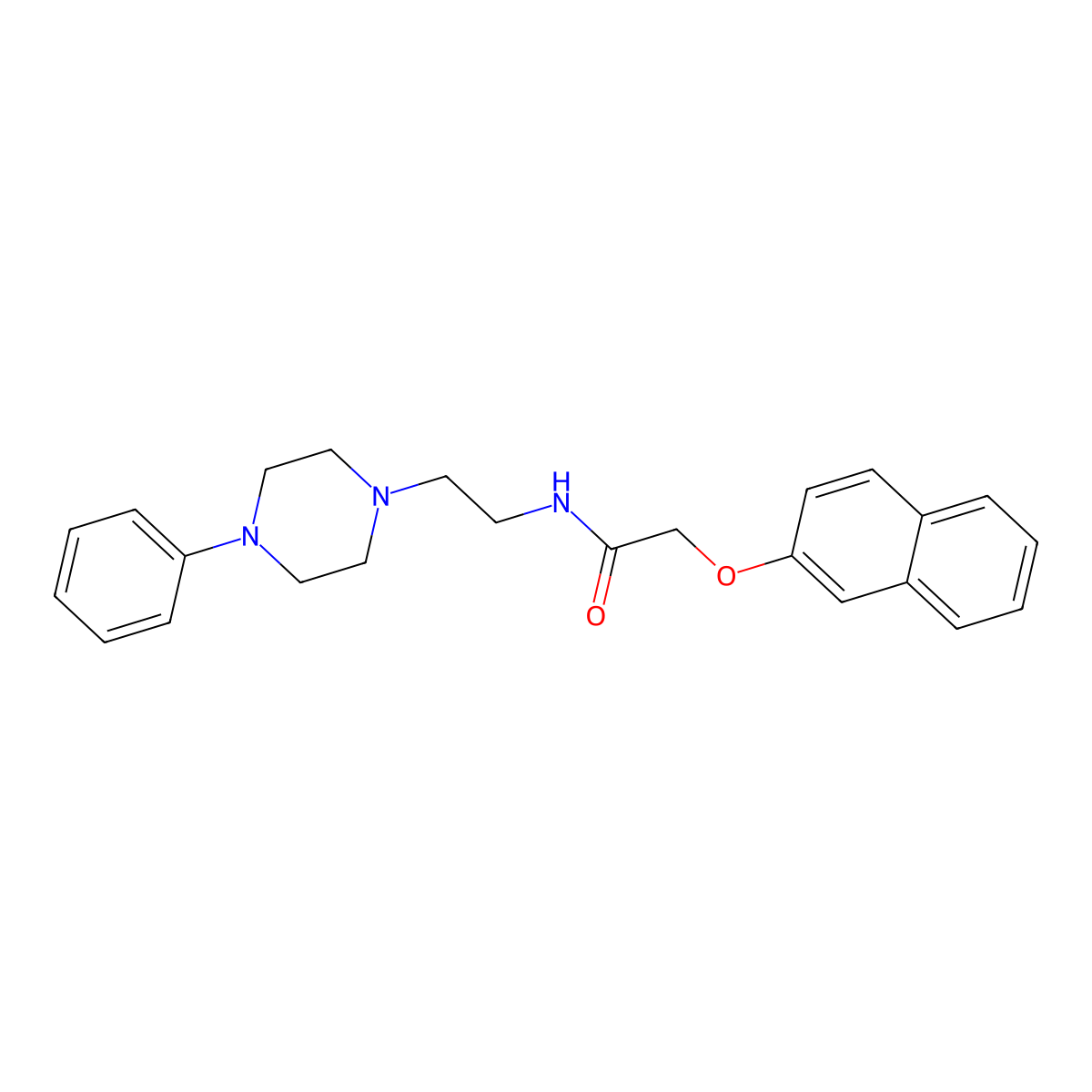 2-(naphthalen-2-yloxy)-N-[2-(4-phenylpiperazin-1-yl)ethyl]acetamide molecular structure, CAS 1049443-08-4