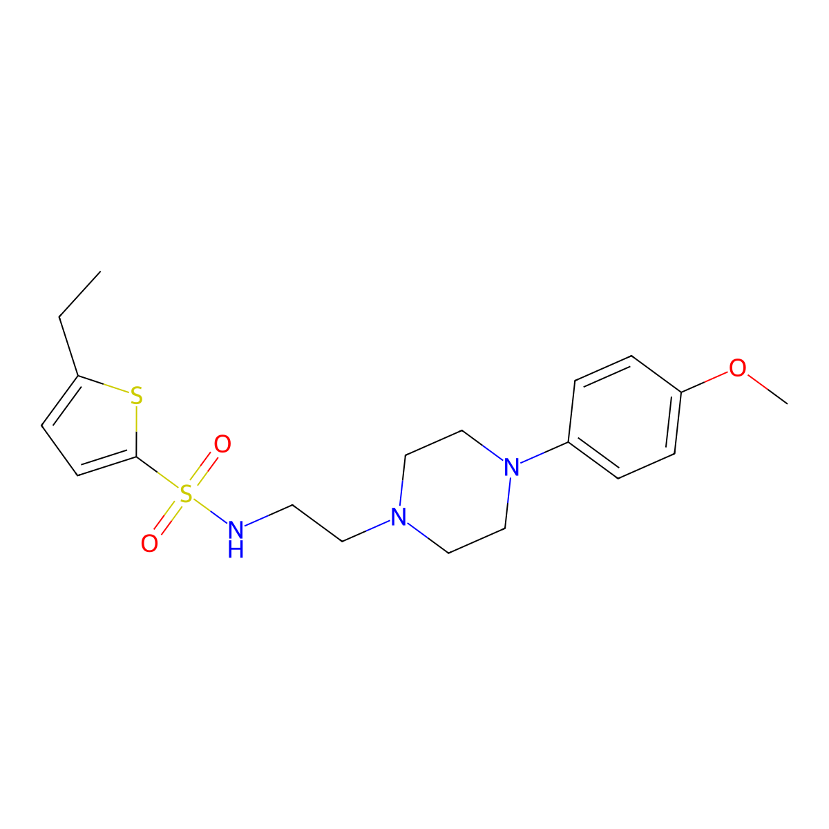 5-ethyl-N-(2-(4-(4-methoxyphenyl)piperazin-1-yl)ethyl)thiophene-2-sulfonamide molecular structure, CAS 1049443-43-7