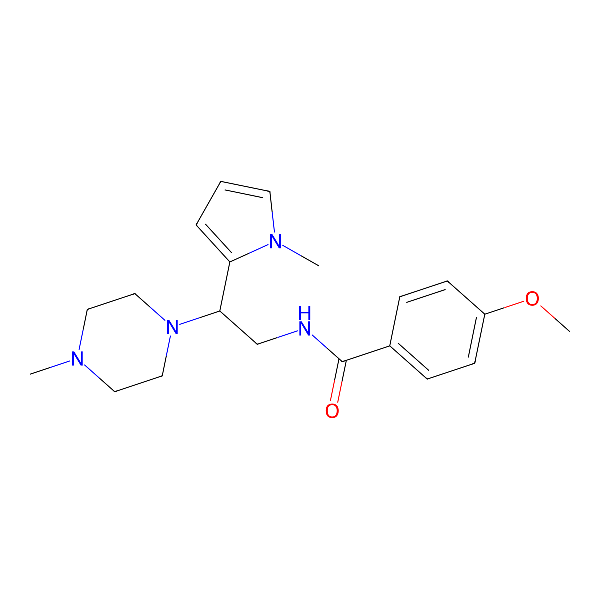 4-methoxy-N-[2-(1-methyl-1H-pyrrol-2-yl)-2-(4-methylpiperazin-1-yl)ethyl]benzamide molecular structure, CAS 1049444-32-7