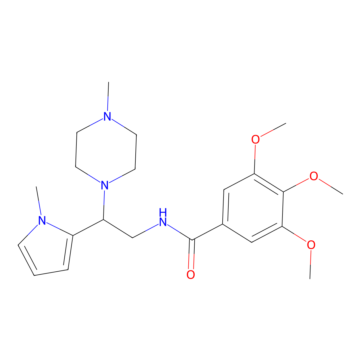 3,4,5-trimethoxy-N-(2-(1-methyl-1H-pyrrol-2-yl)-2-(4-methylpiperazin-1-yl)ethyl)benzamide molecular structure, CAS 1049444-39-4