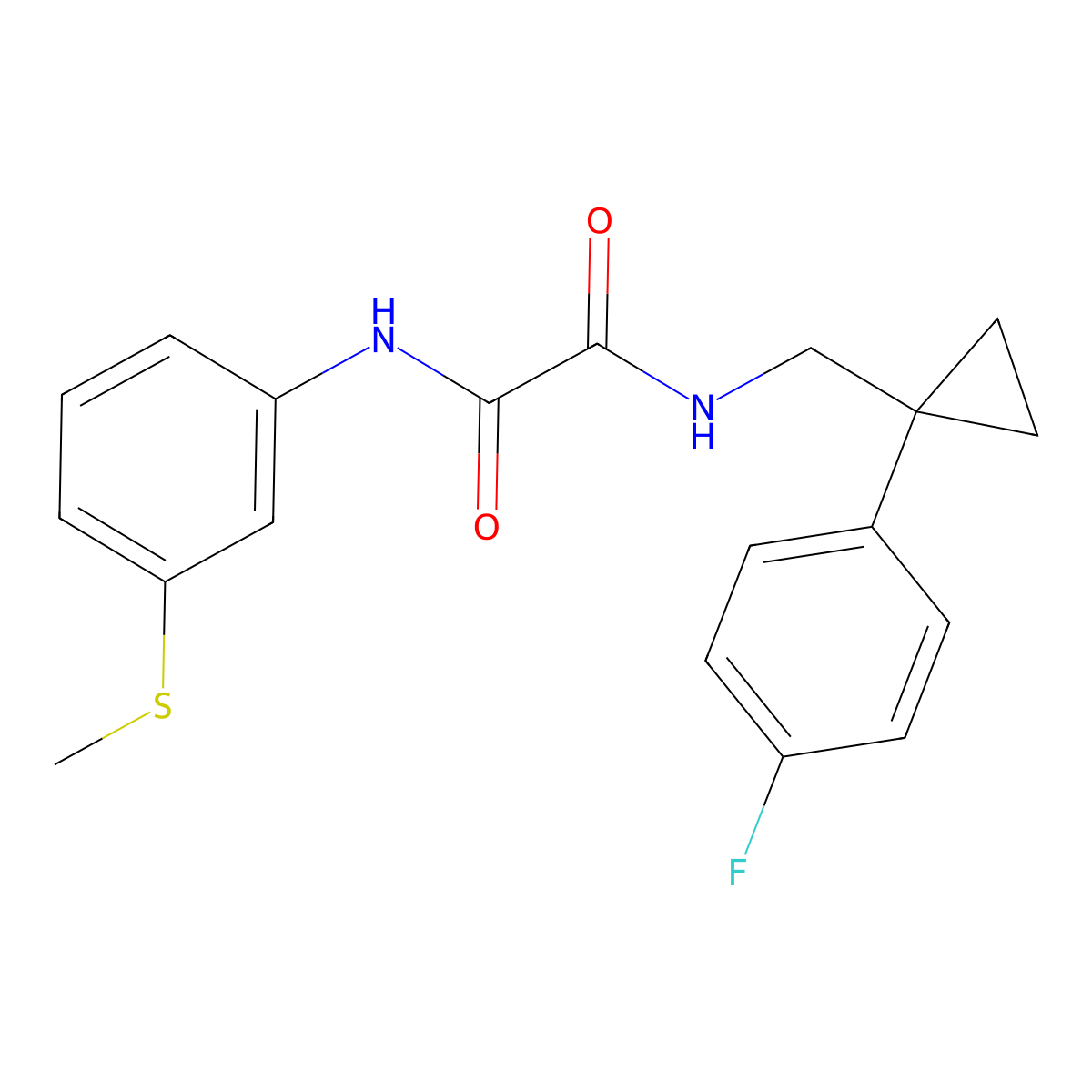 N1-((1-(4-fluorophenyl)cyclopropyl)methyl)-N2-(3-(methylthio)phenyl)oxalamide molecular structure, CAS 1049444-44-1