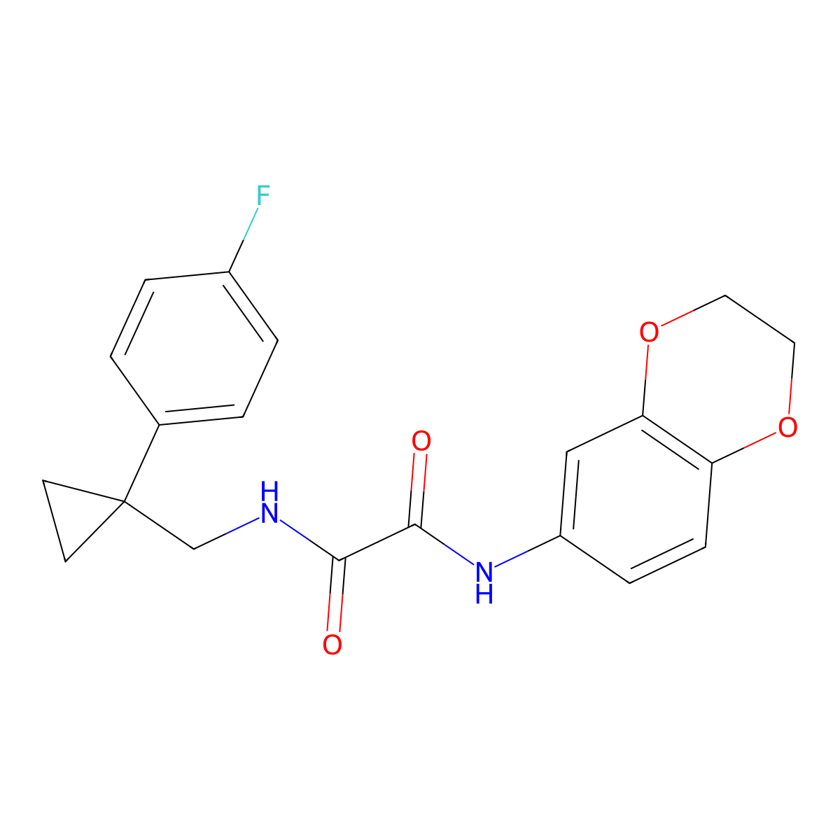 N1-(2,3-dihydrobenzo[b][1,4]dioxin-6-yl)-N2-((1-(4-fluorophenyl)cyclopropyl)methyl)oxalamide molecular structure, CAS 1049444-52-1