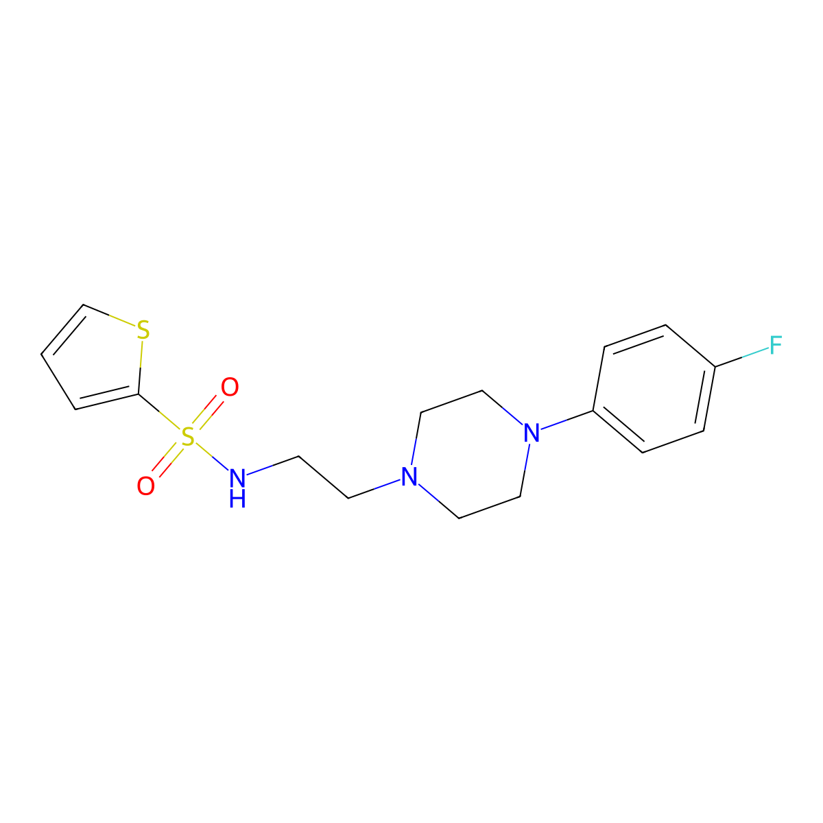 N-(2-(4-(4-fluorophenyl)piperazin-1-yl)ethyl)thiophene-2-sulfonamide molecular structure, CAS 1049444-57-6