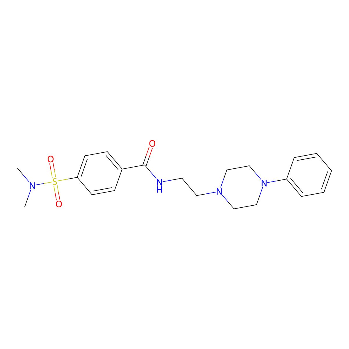 4-(dimethylsulfamoyl)-N-[2-(4-phenylpiperazin-1-yl)ethyl]benzamide molecular structure, CAS 1049445-01-3