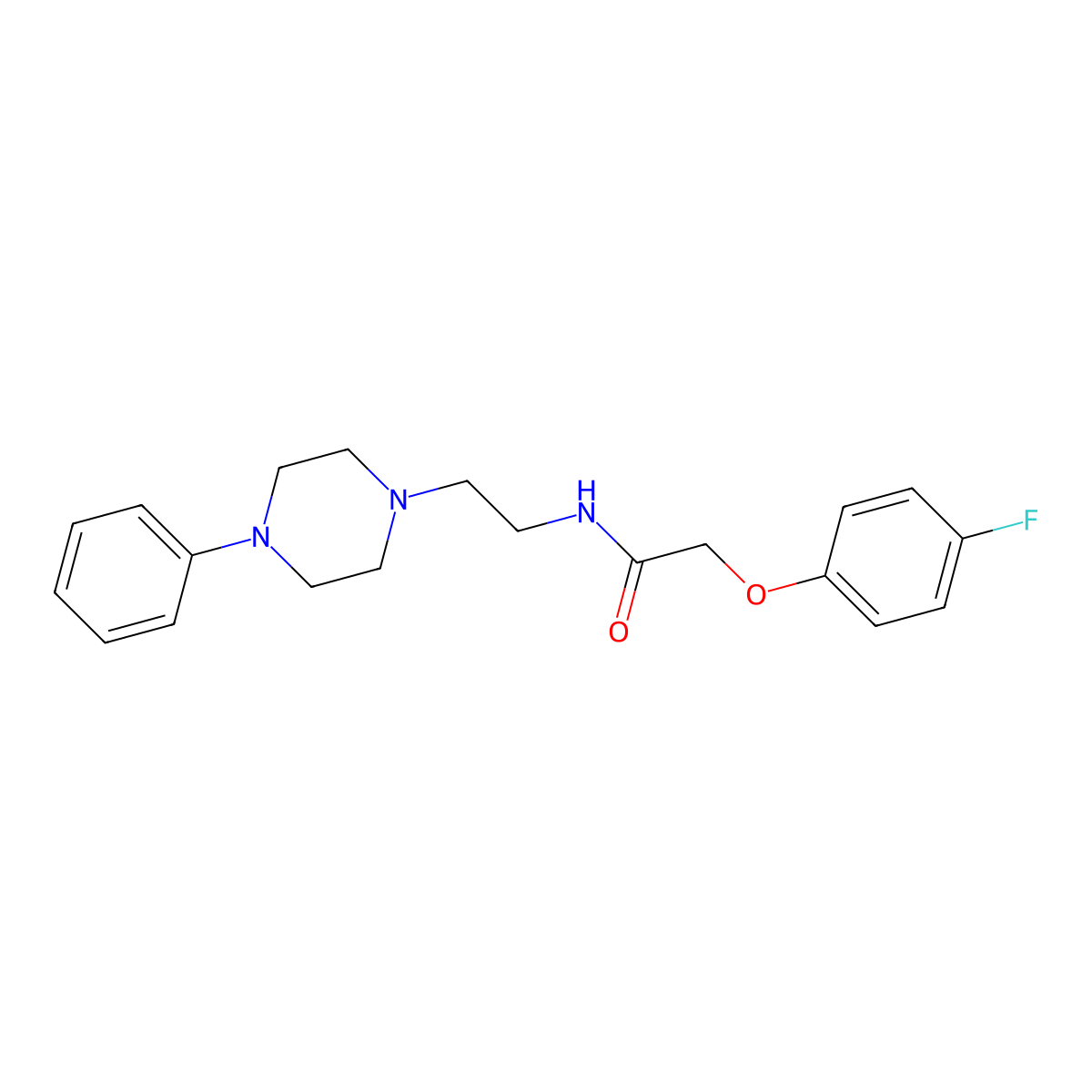 2-(4-fluorophenoxy)-N-[2-(4-phenylpiperazin-1-yl)ethyl]acetamide molecular structure, CAS 1049445-17-1