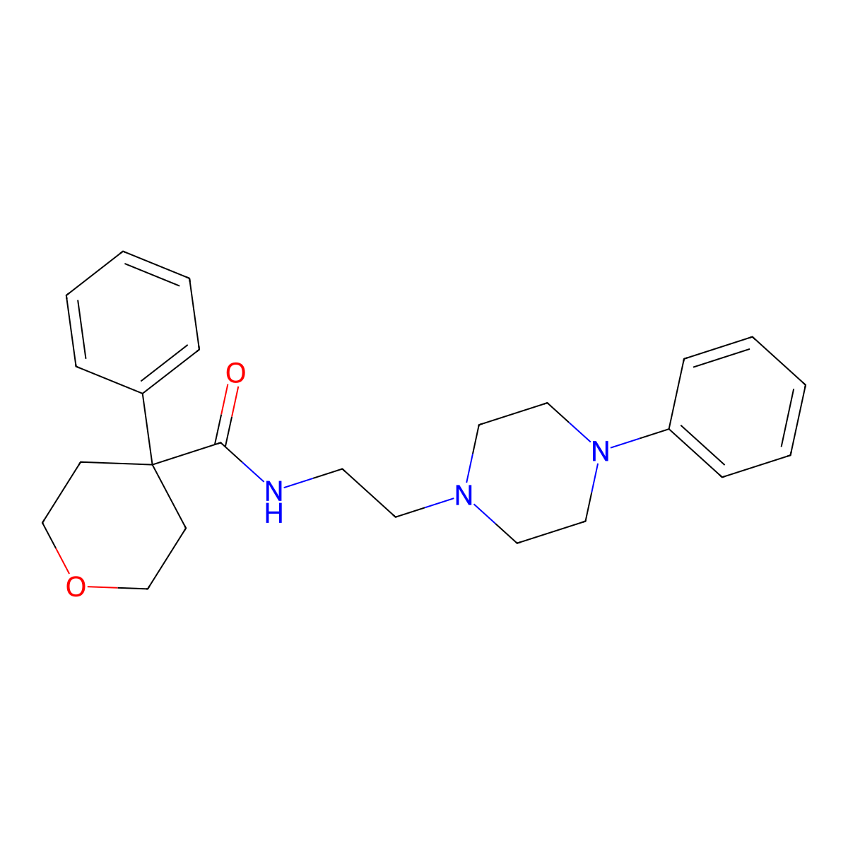 4-phenyl-N-[2-(4-phenylpiperazin-1-yl)ethyl]oxane-4-carboxamide molecular structure, CAS 1049445-33-1