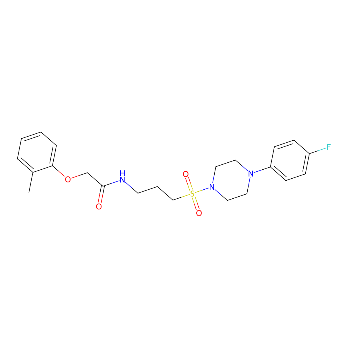N-(3-((4-(4-fluorophenyl)piperazin-1-yl)sulfonyl)propyl)-2-(o-tolyloxy)acetamide molecular structure, CAS 1049445-64-8