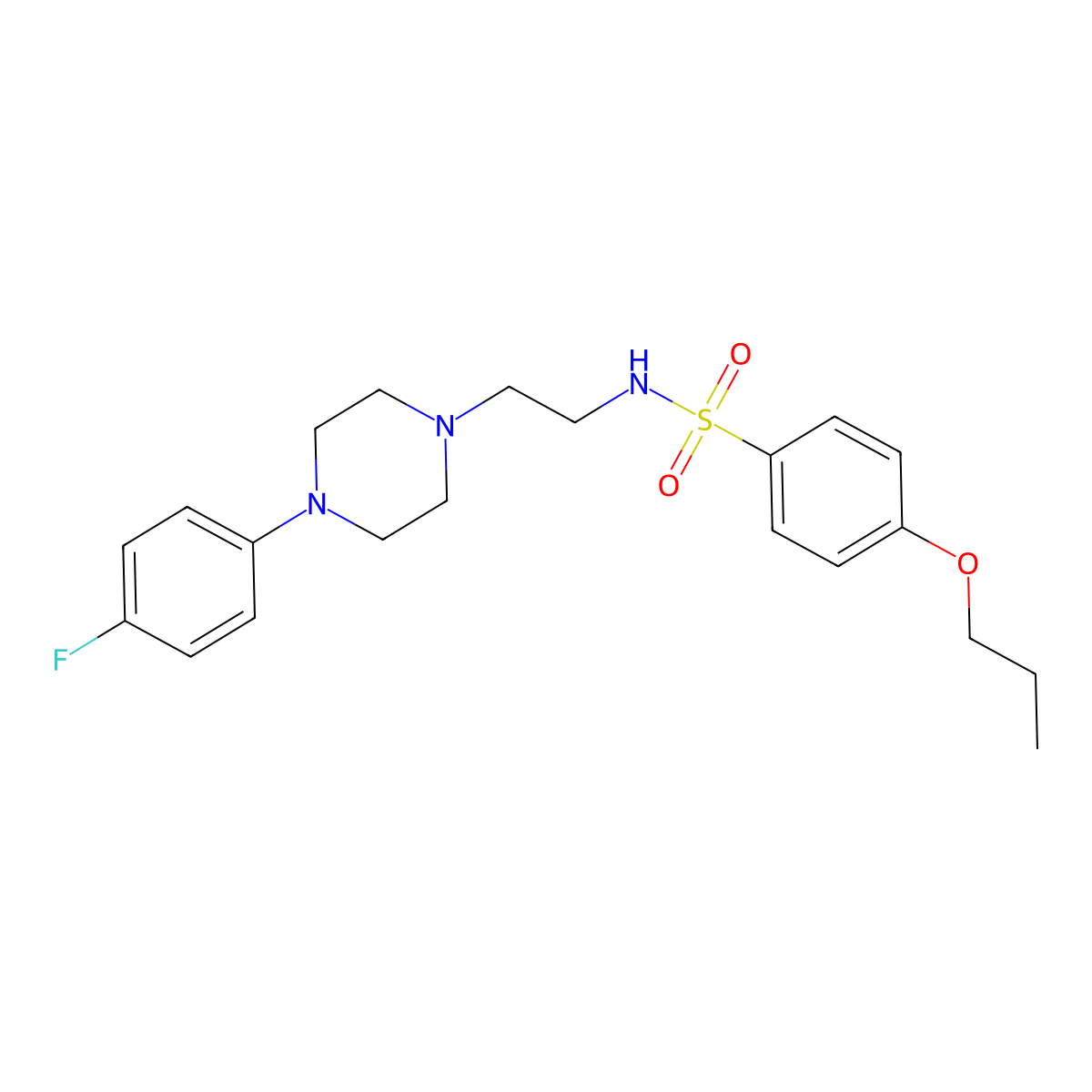 N-(2-(4-(4-fluorophenyl)piperazin-1-yl)ethyl)-4-propoxybenzenesulfonamide molecular structure, CAS 1049446-07-2
