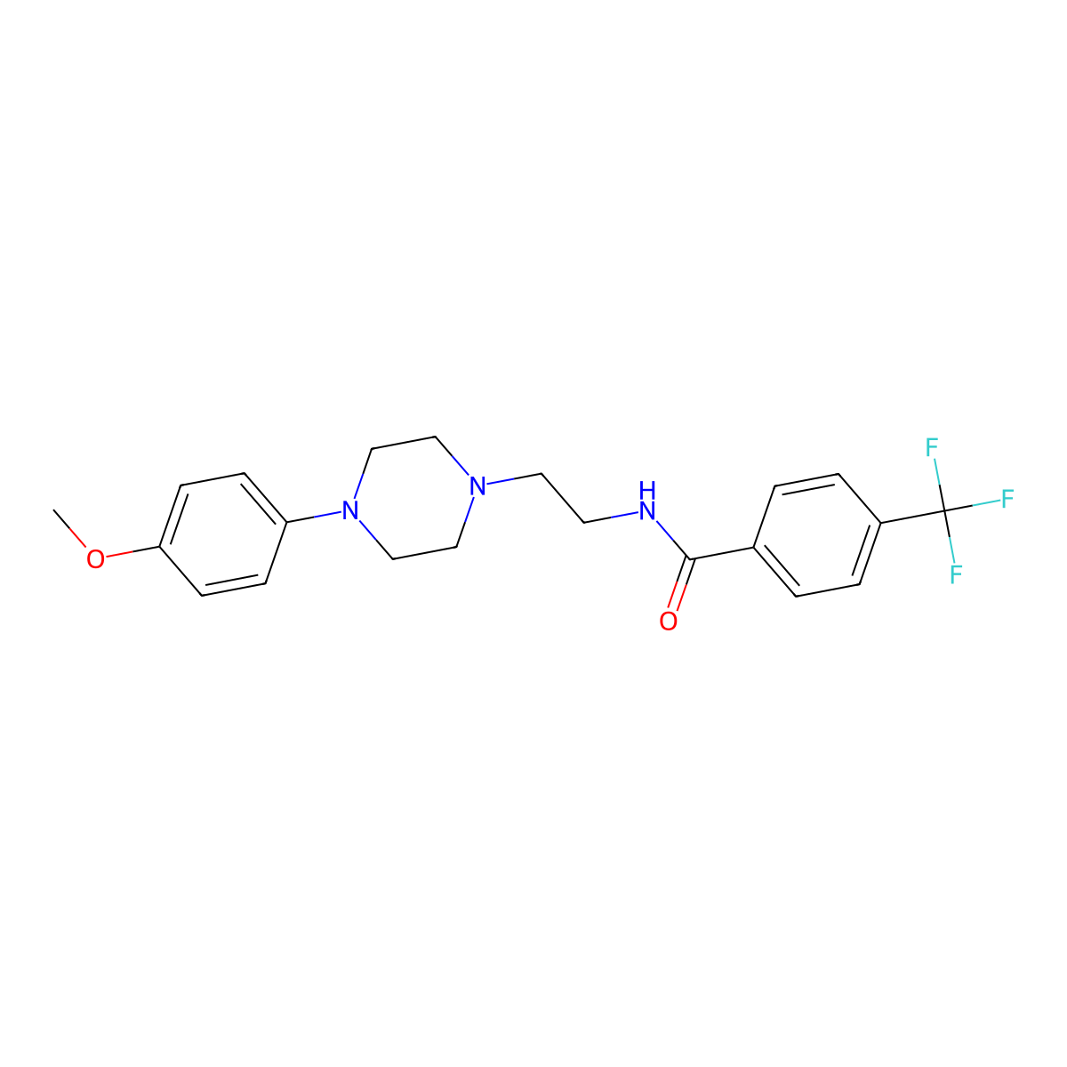 N-{2-[4-(4-methoxyphenyl)piperazin-1-yl]ethyl}-4-(trifluoromethyl)benzamide molecular structure, CAS 1049446-10-7