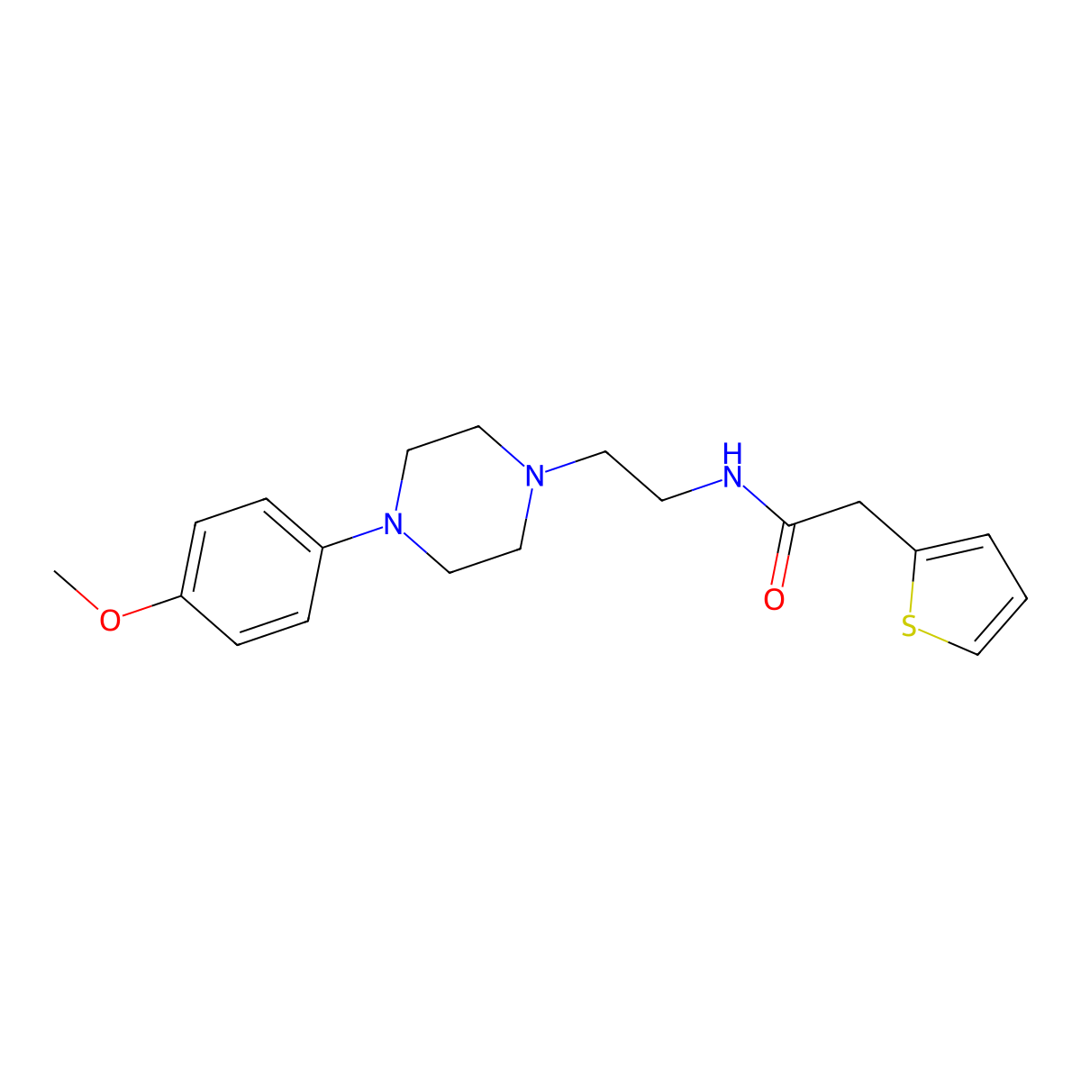 N-{2-[4-(4-methoxyphenyl)piperazin-1-yl]ethyl}-2-(thiophen-2-yl)acetamide molecular structure, CAS 1049446-16-3