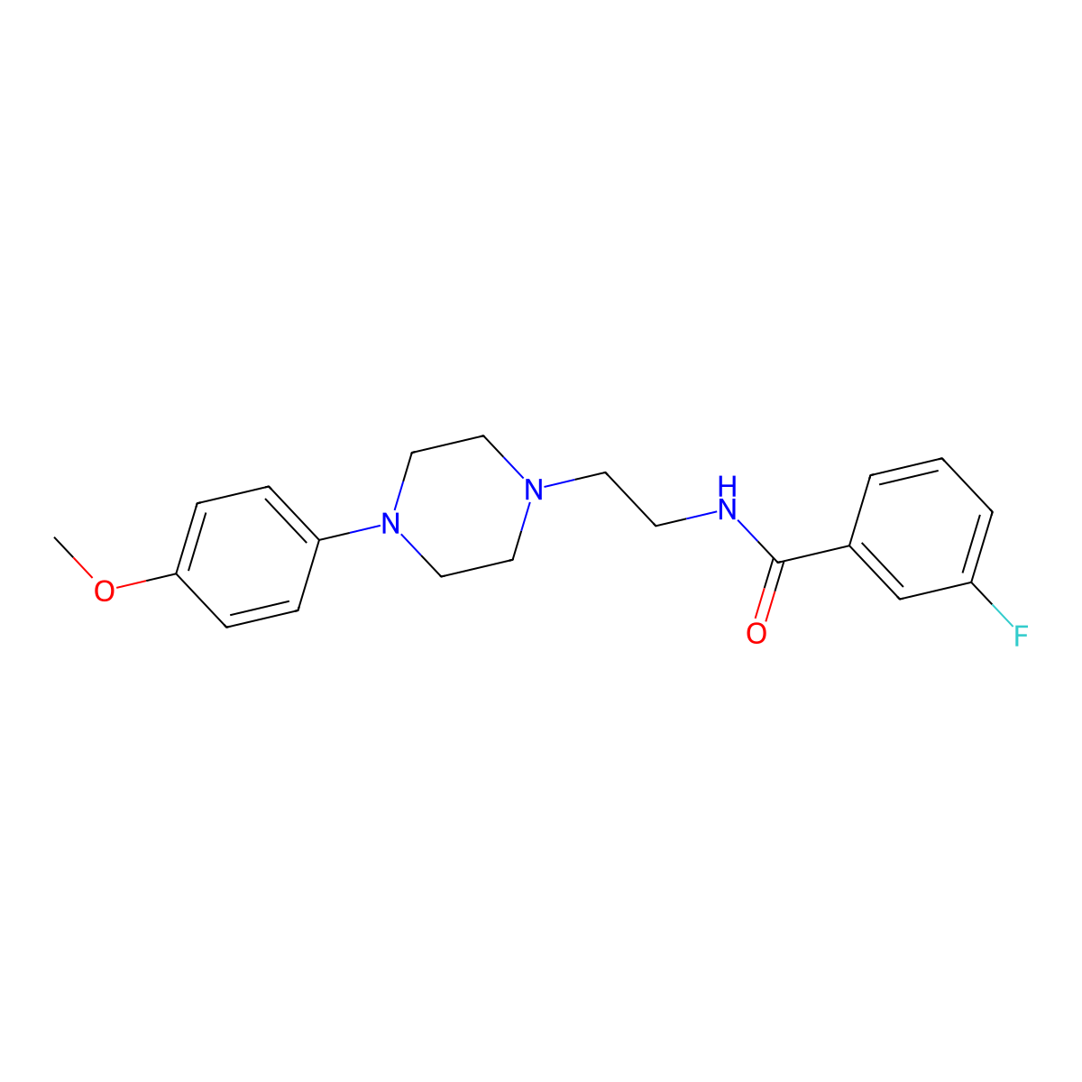 3-fluoro-N-(2-(4-(4-methoxyphenyl)piperazin-1-yl)ethyl)benzamide molecular structure, CAS 1049446-28-7