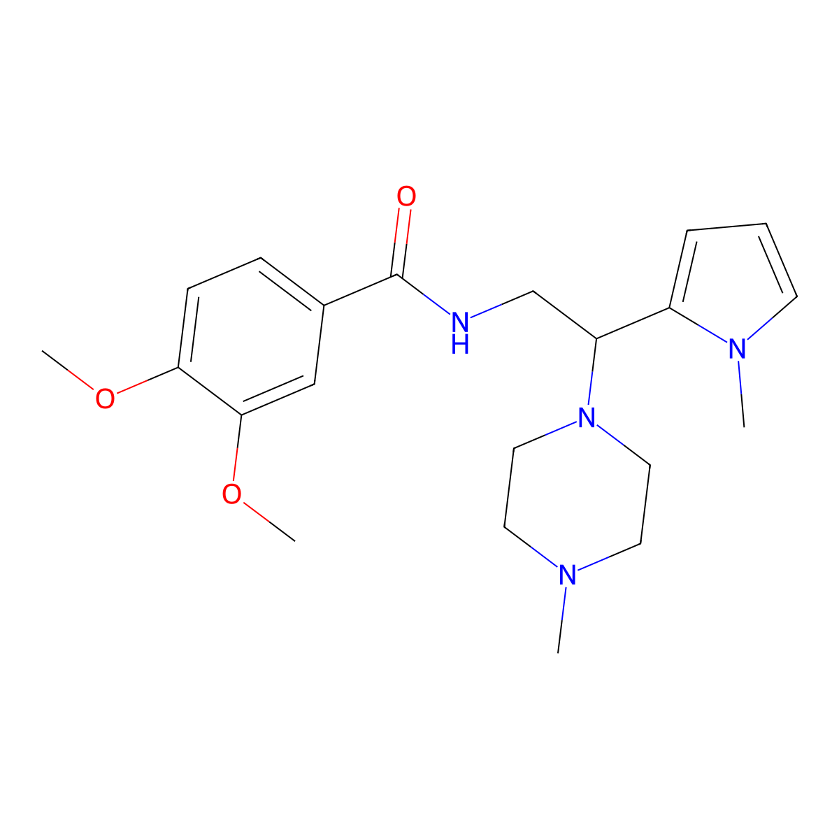 3,4-dimethoxy-N-[2-(1-methyl-1H-pyrrol-2-yl)-2-(4-methylpiperazin-1-yl)ethyl]benzamide molecular structure, CAS 1049446-29-8