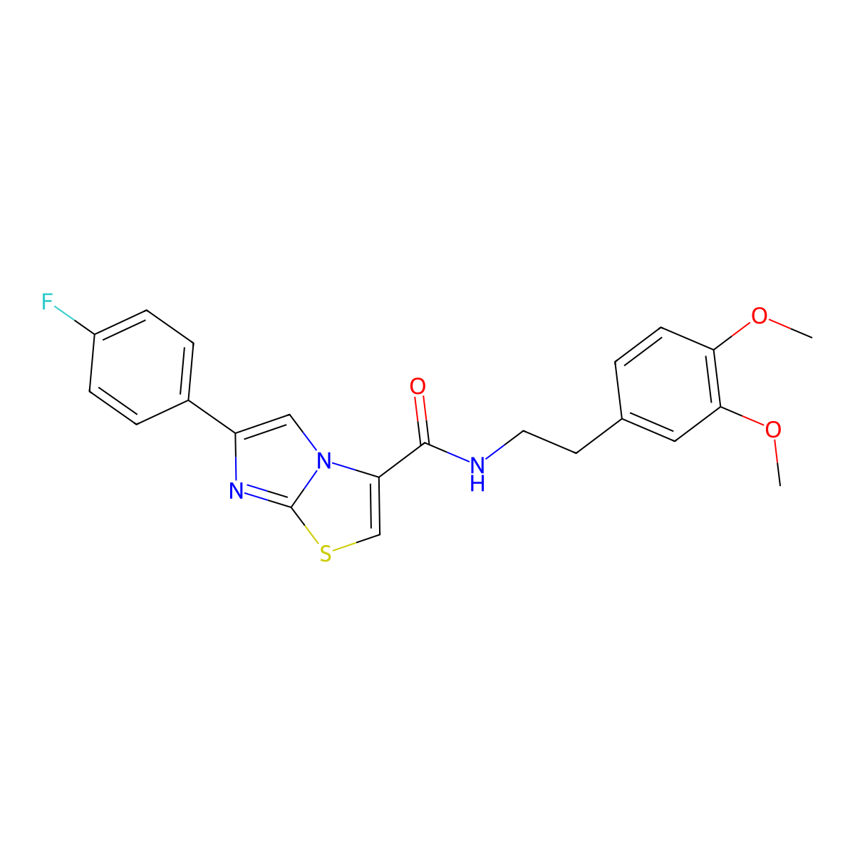 N-(3,4-dimethoxyphenethyl)-6-(4-fluorophenyl)imidazo[2,1-b]thiazole-3-carboxamide molecular structure, CAS 1049446-33-4