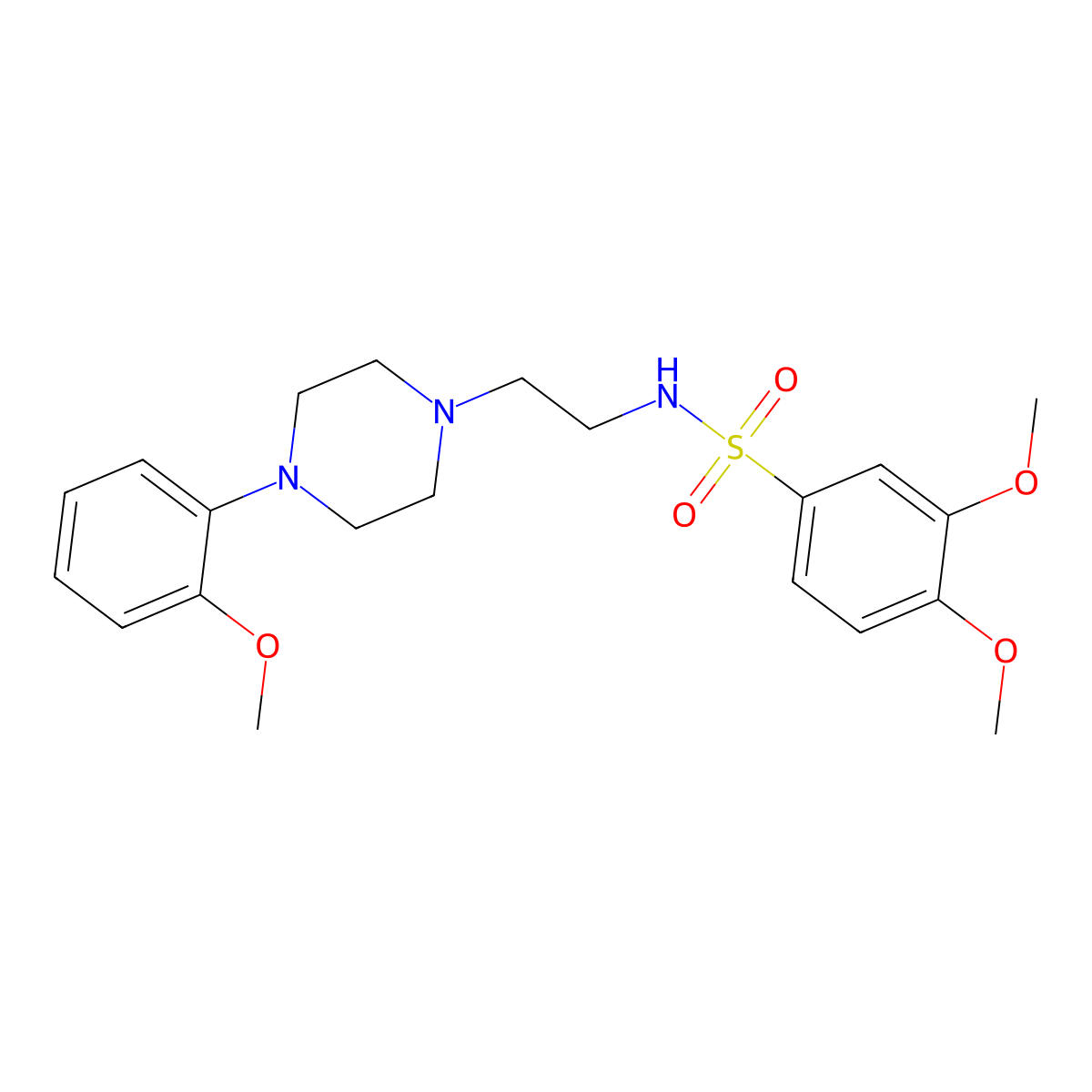 3,4-dimethoxy-N-(2-(4-(2-methoxyphenyl)piperazin-1-yl)ethyl)benzenesulfonamide molecular structure, CAS 1049446-55-0