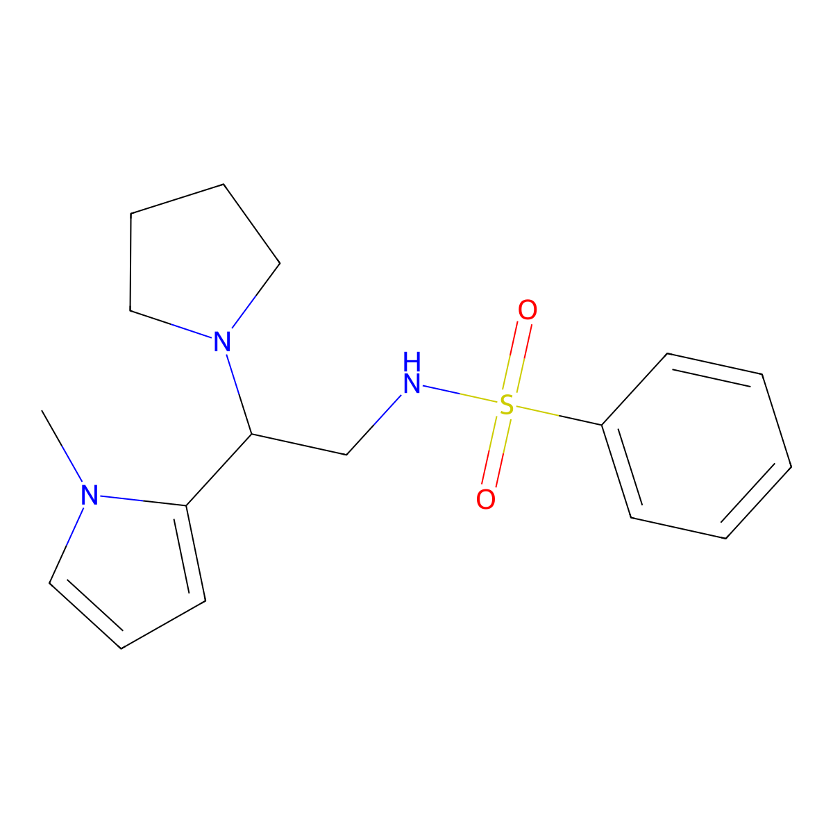 N-[2-(1-methyl-1H-pyrrol-2-yl)-2-(pyrrolidin-1-yl)ethyl]benzenesulfonamide molecular structure, CAS 1049447-15-5