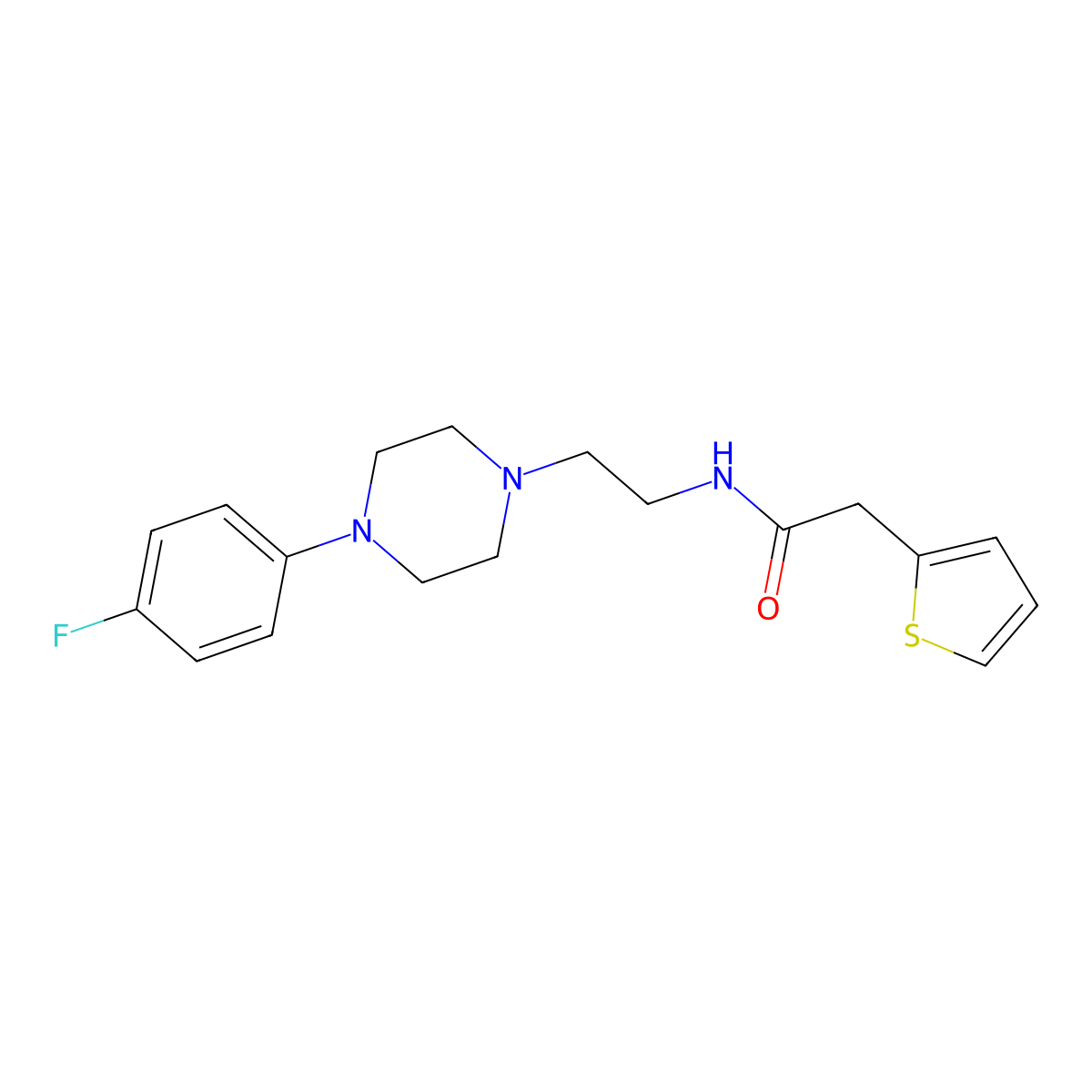 N-(2-(4-(4-fluorophenyl)piperazin-1-yl)ethyl)-2-(thiophen-2-yl)acetamide molecular structure, CAS 1049447-88-2