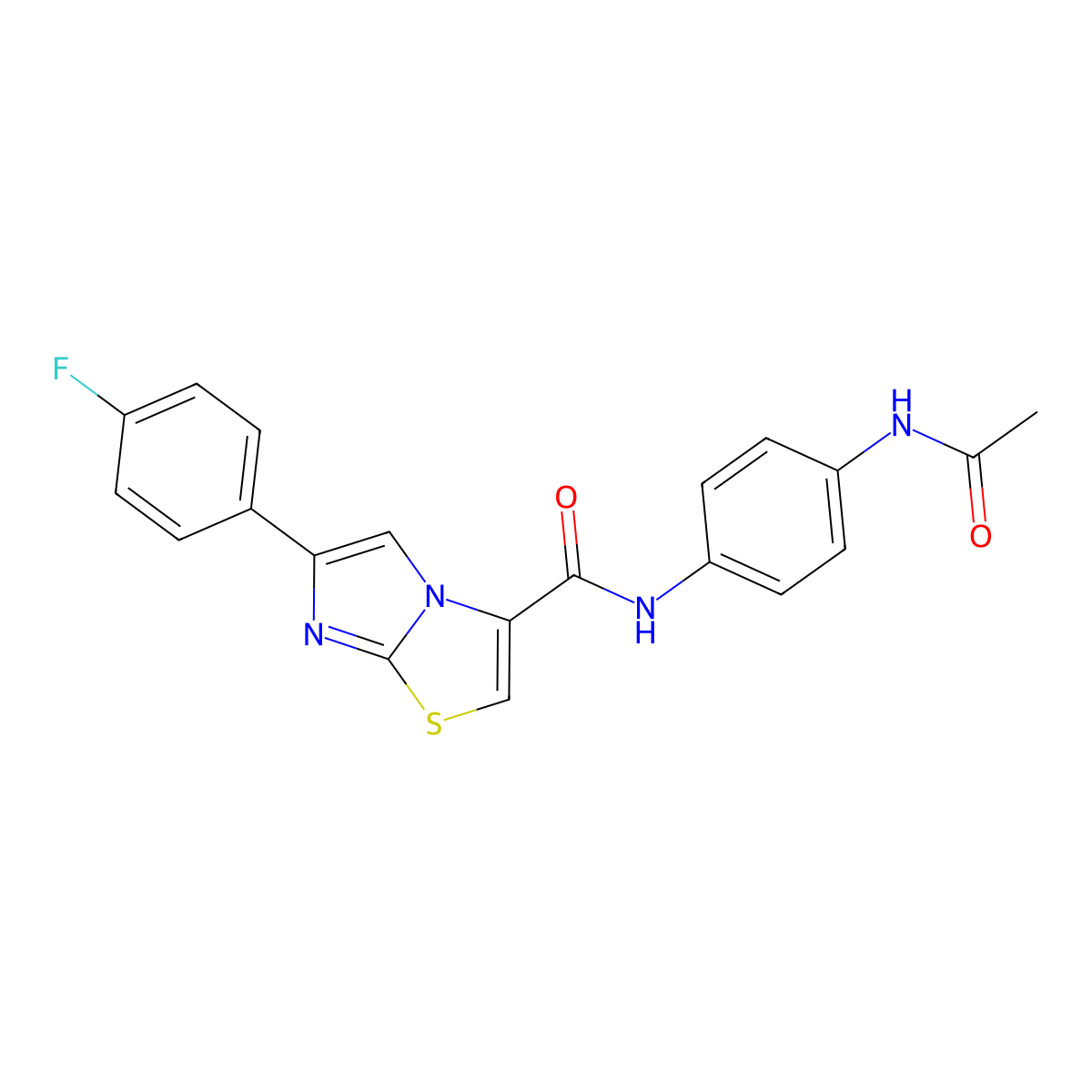 N-(4-acetamidophenyl)-6-(4-fluorophenyl)imidazo[2,1-b]thiazole-3-carboxamide molecular structure, CAS 1049450-58-9