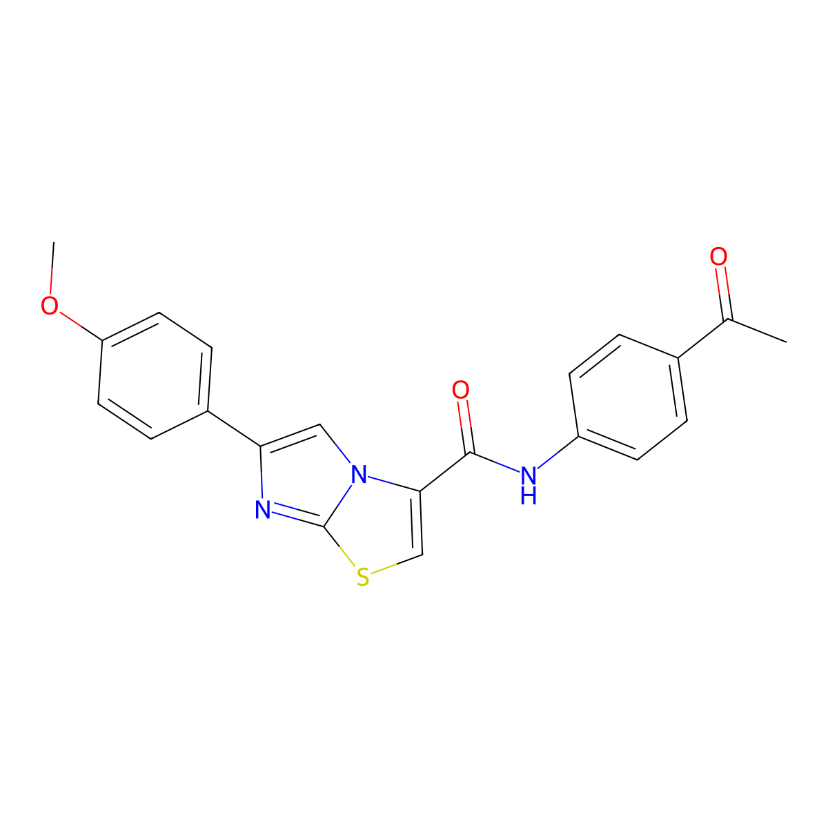 N-(4-acetylphenyl)-6-(4-methoxyphenyl)imidazo[2,1-b]thiazole-3-carboxamide molecular structure, CAS 1049451-85-5