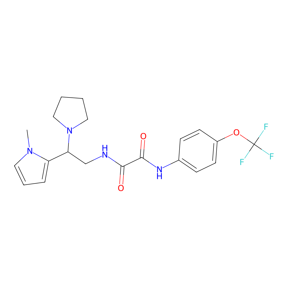 N1-(2-(1-methyl-1H-pyrrol-2-yl)-2-(pyrrolidin-1-yl)ethyl)-N2-(4-(trifluoromethoxy)phenyl)oxalamide molecular structure, CAS 1049452-54-1