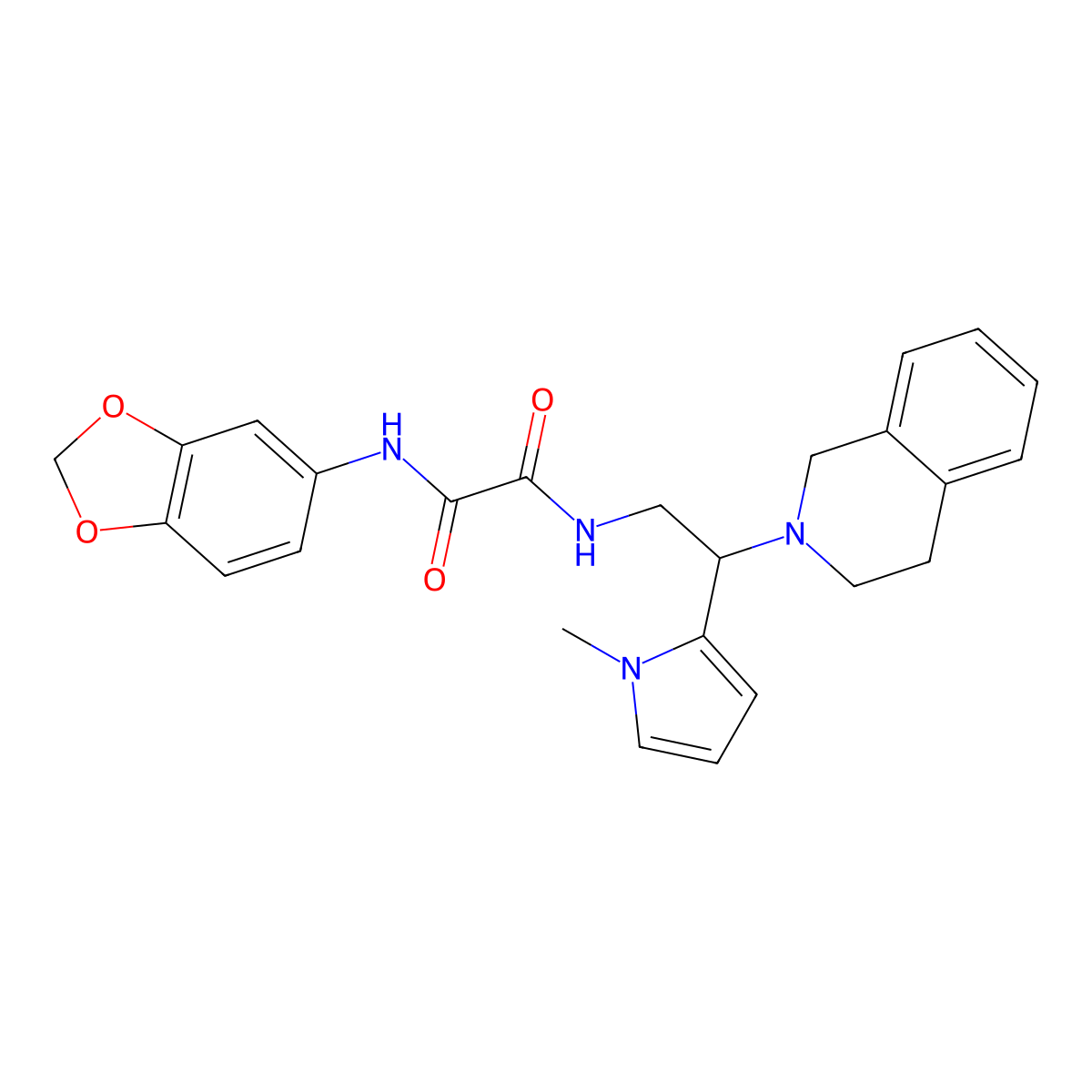 N1-(benzo[d][1,3]dioxol-5-yl)-N2-(2-(3,4-dihydroisoquinolin-2(1H)-yl)-2-(1-methyl-1H-pyrrol-2-yl)ethyl)oxalamide molecular structure, CAS 1049454-10-5