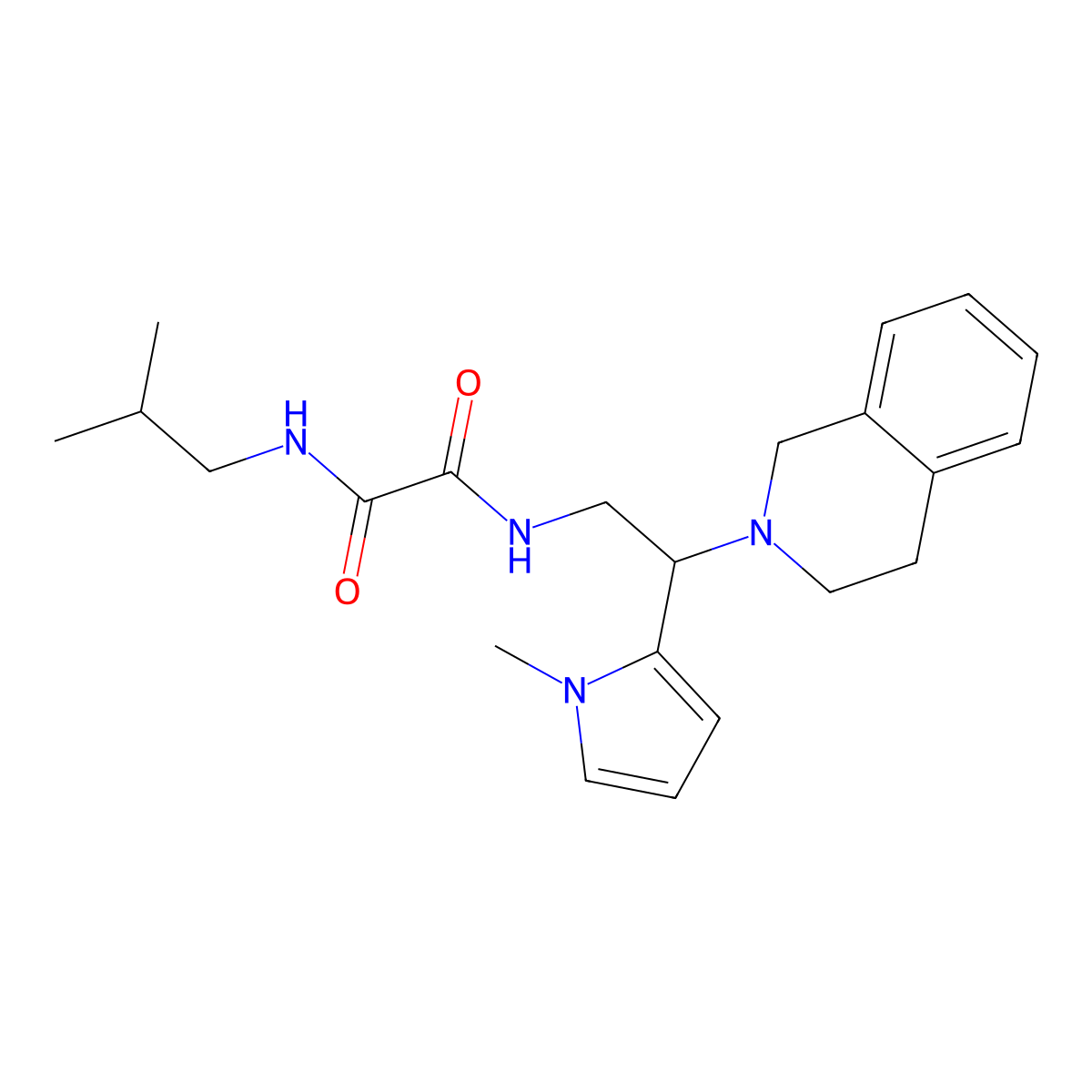 N1-(2-(3,4-dihydroisoquinolin-2(1H)-yl)-2-(1-methyl-1H-pyrrol-2-yl)ethyl)-N2-isobutyloxalamide molecular structure, CAS 1049455-20-0