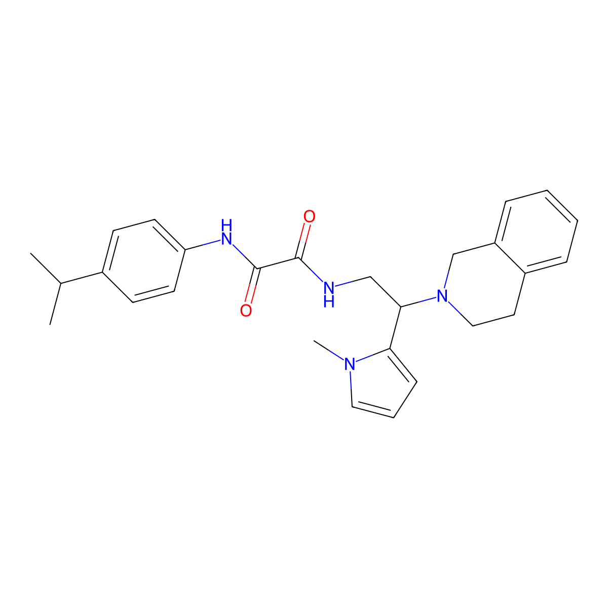 N1-(2-(3,4-dihydroisoquinolin-2(1H)-yl)-2-(1-methyl-1H-pyrrol-2-yl)ethyl)-N2-(4-isopropylphenyl)oxalamide molecular structure, CAS 1049455-69-7