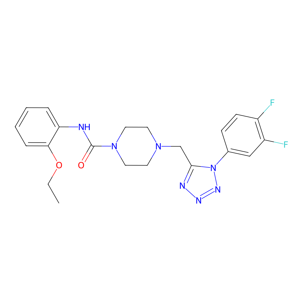 4-((1-(3,4-difluorophenyl)-1H-tetrazol-5-yl)methyl)-N-(2-ethoxyphenyl)piperazine-1-carboxamide molecular structure, CAS 1049461-33-7