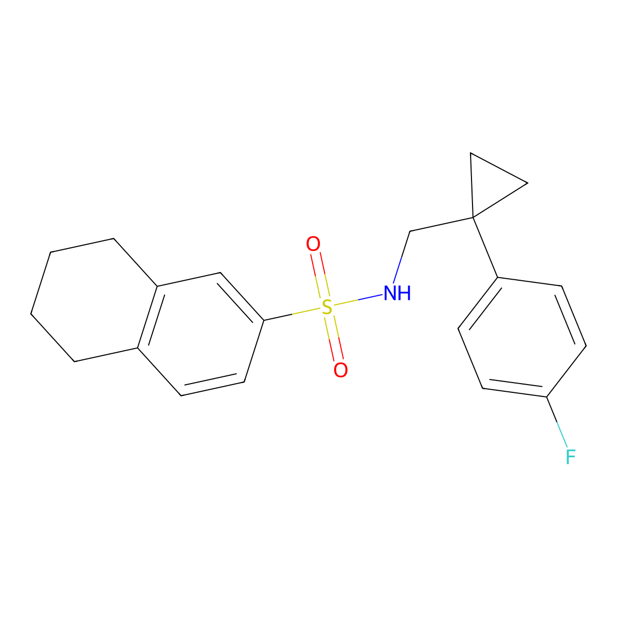 N-{[1-(4-fluorophenyl)cyclopropyl]methyl}-5,6,7,8-tetrahydronaphthalene-2-sulfonamide molecular structure, CAS 1049463-24-2