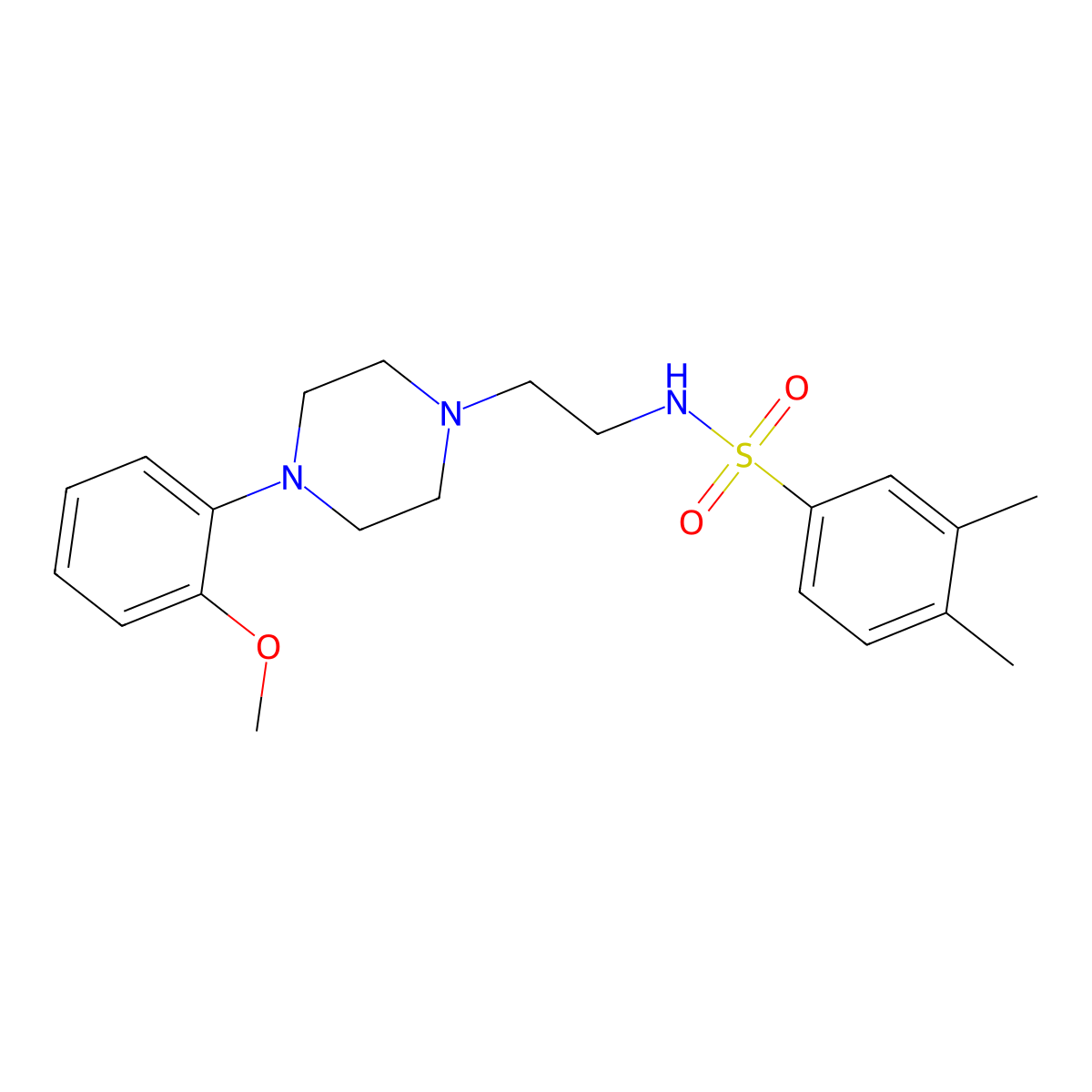 N-(2-(4-(2-methoxyphenyl)piperazin-1-yl)ethyl)-3,4-dimethylbenzenesulfonamide molecular structure, CAS 1049465-19-1