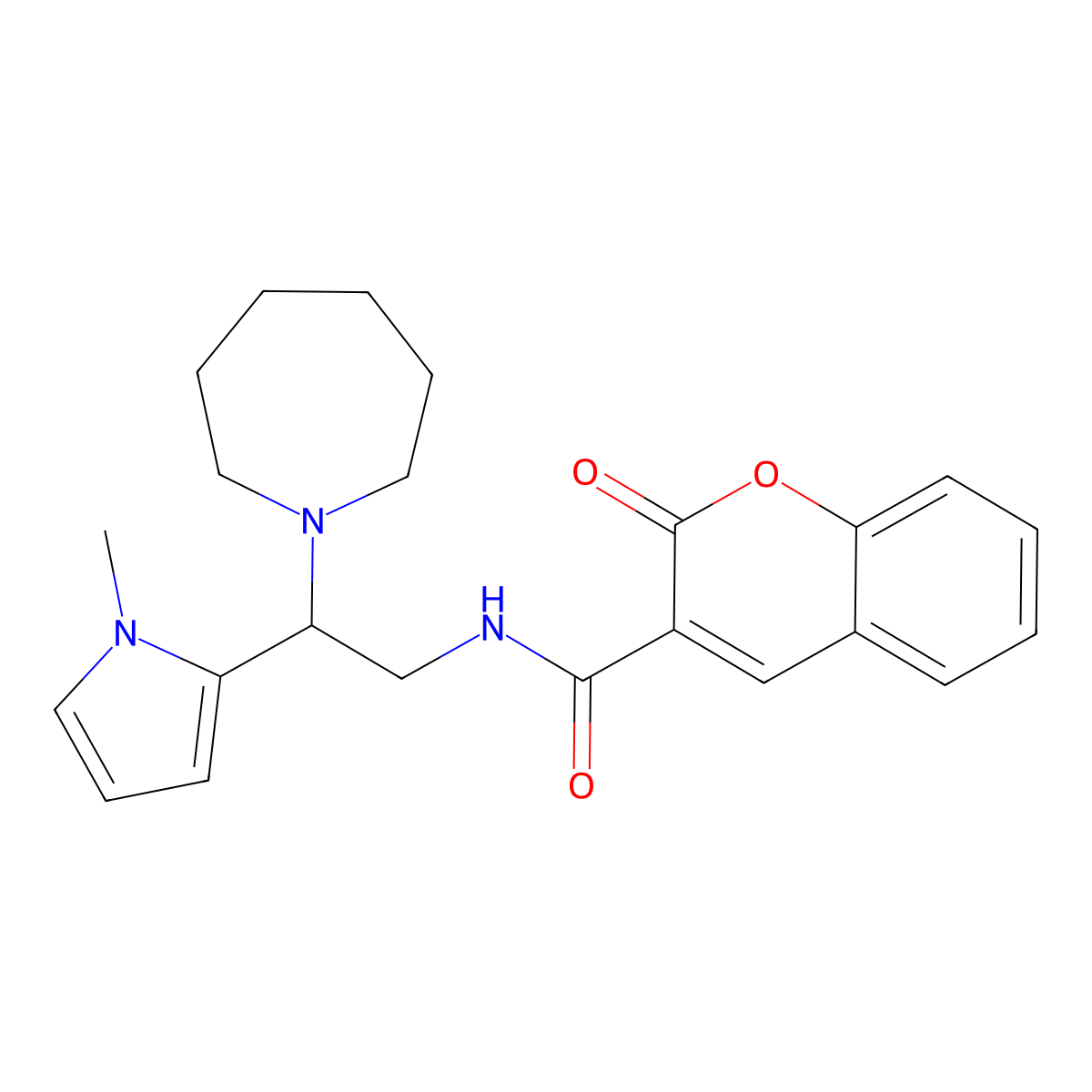 N-(2-(azepan-1-yl)-2-(1-methyl-1H-pyrrol-2-yl)ethyl)-2-oxo-2H-chromene-3-carboxamide molecular structure, CAS 1049465-72-6